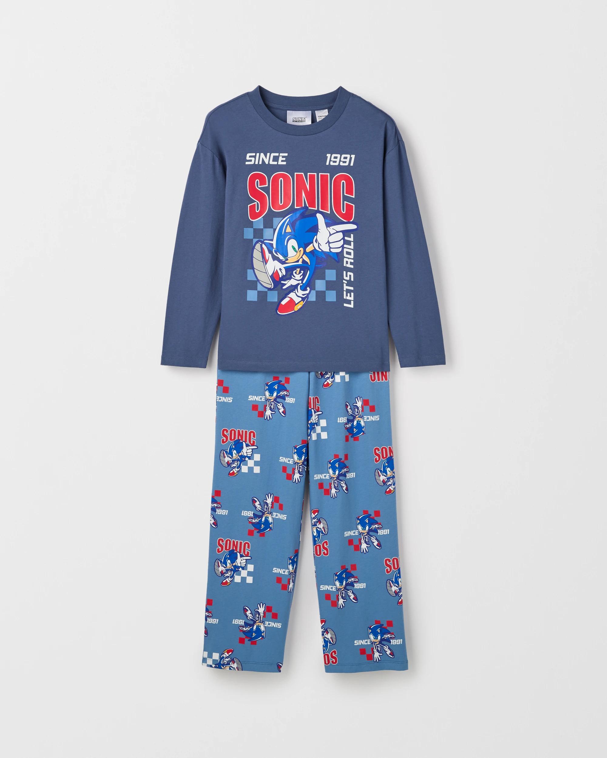 1 Sonic The Hedgehog Australian Cotton Jersey Older Boys Pyjama Set SONIC, 1 of 3