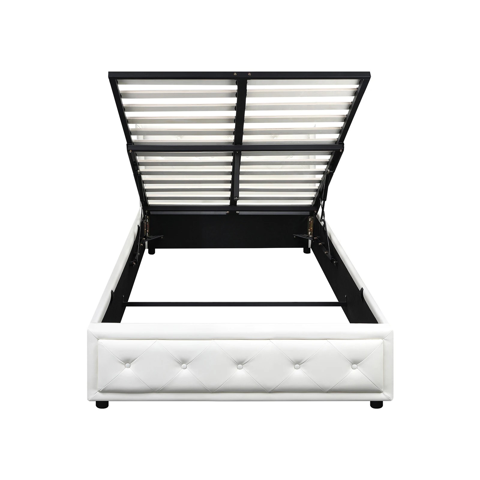 8 Oikiture King Single Bed Frame Gas Lift Base With Storage Enzo
 - White, 8 of 10