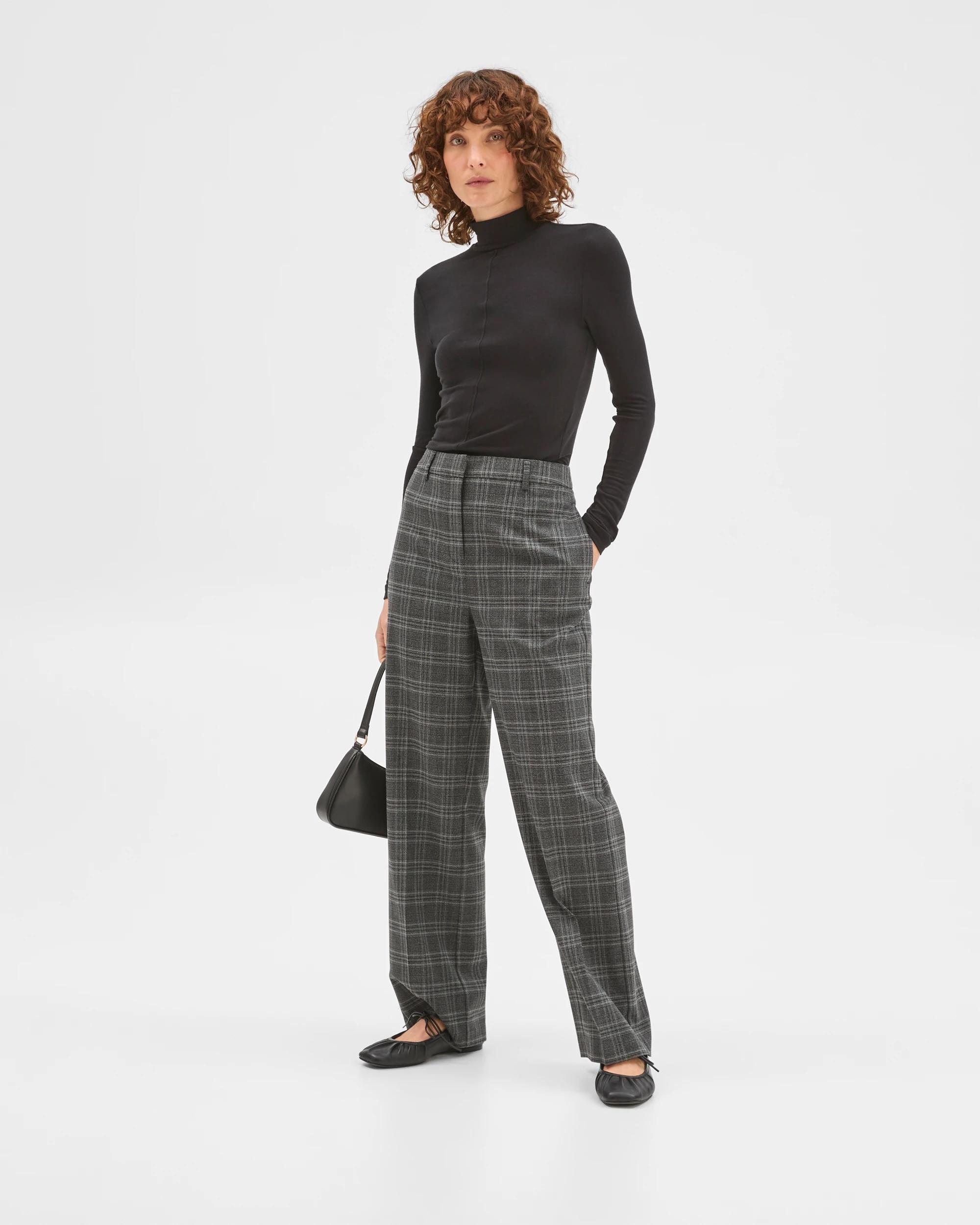 1 Preview Tailored Straight Leg Pants CHARCOAL CHECK, 1 of 7