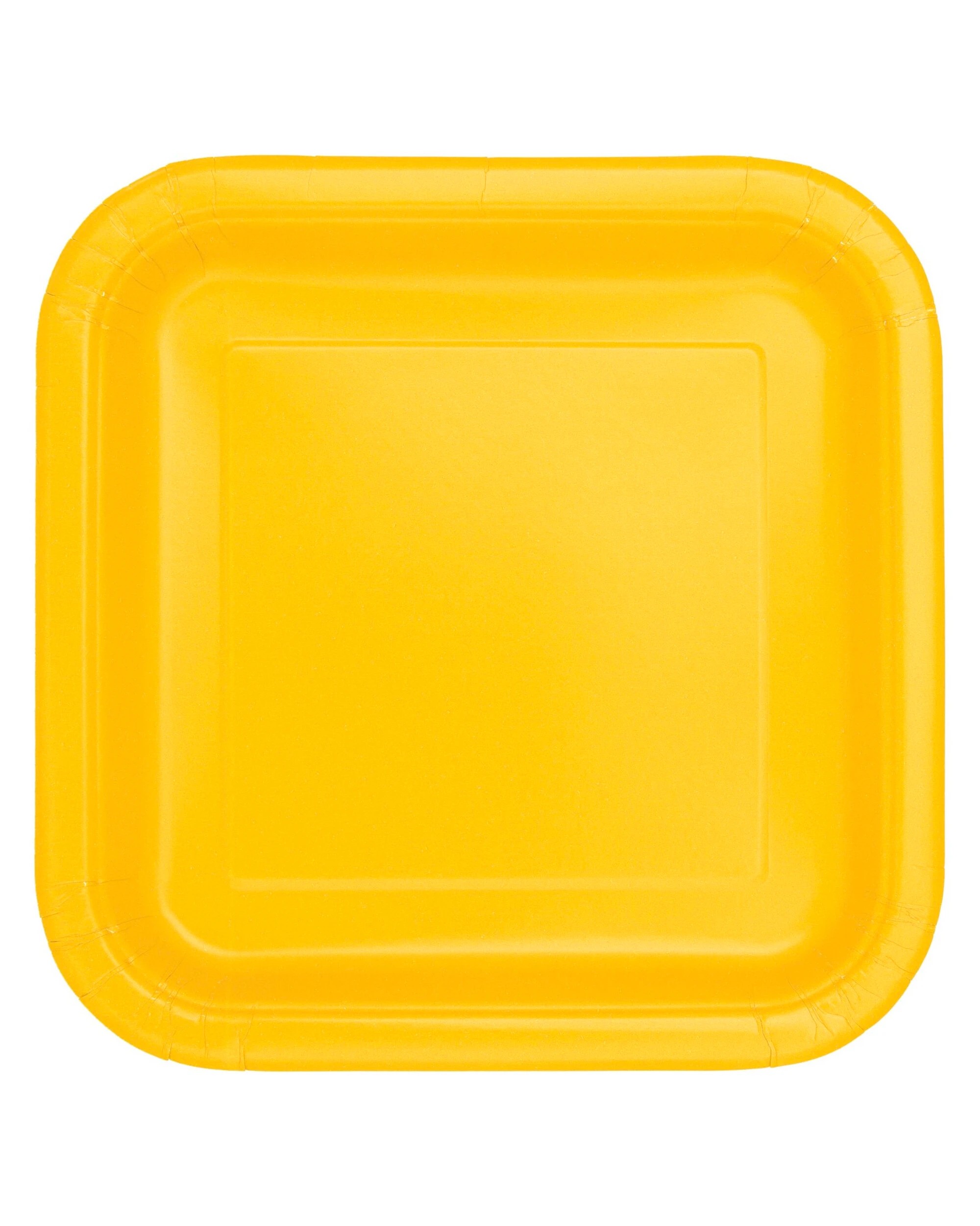 1 Meteor Sunflower 22.5cm Square Paper Plates Pack of 8 - Yellow, 1 of 2