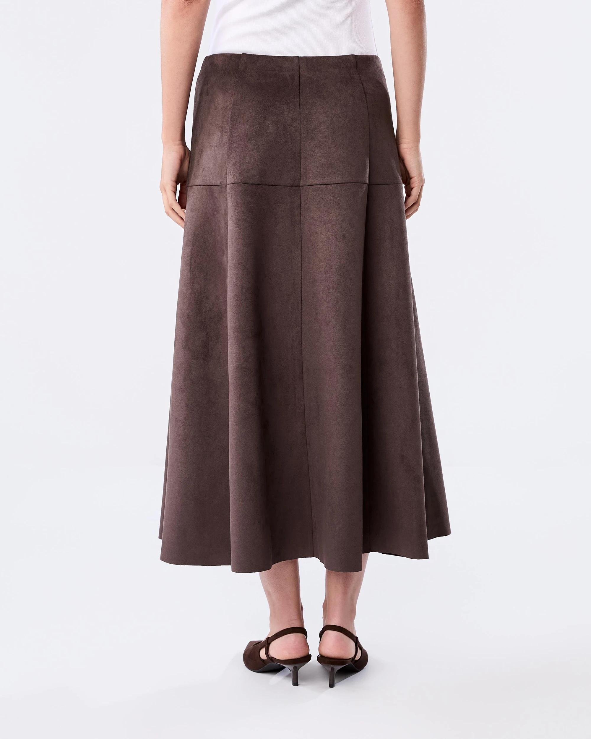 3 Suedette A-line Maxi Skirt Choc Plum, 3 of 4
