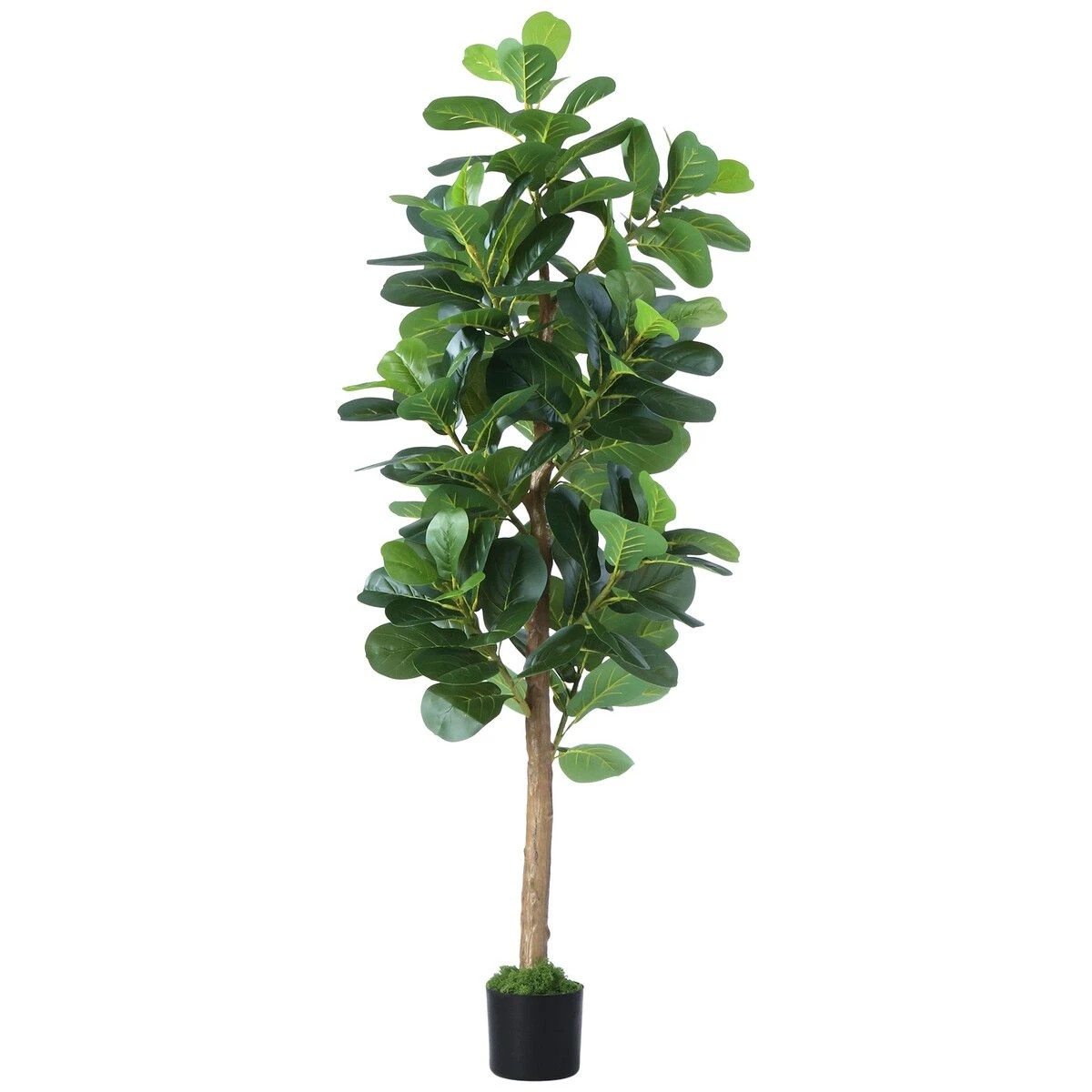1 AUSWAY 180cm Artificial Plants Fiddle Leaf Fig Tree Moss Faux Fake, 1 of 5