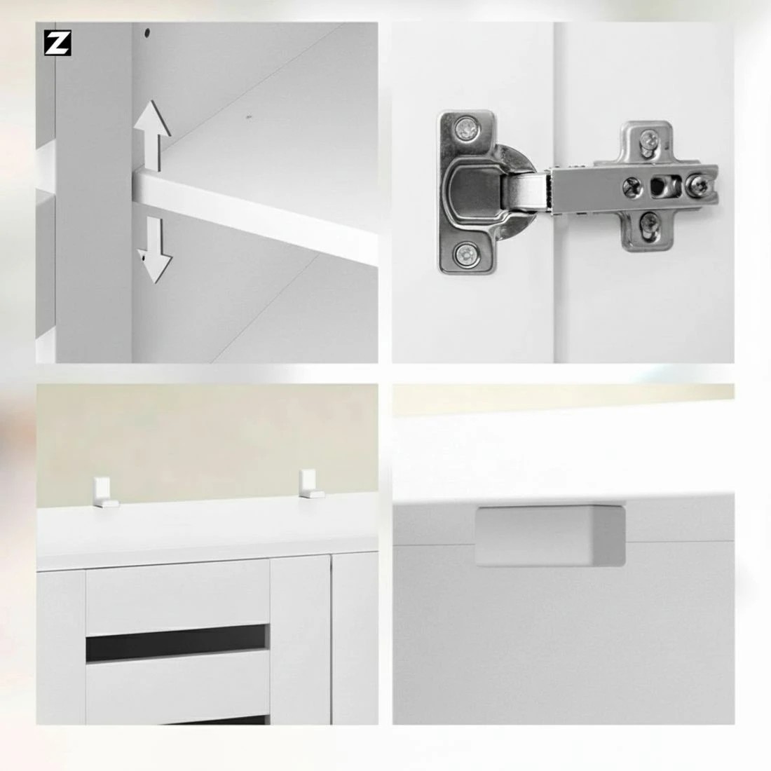 7 Artiss Shoe Rack Storage Cabinet 20 Pairs 5-tier - White, 7 of 8