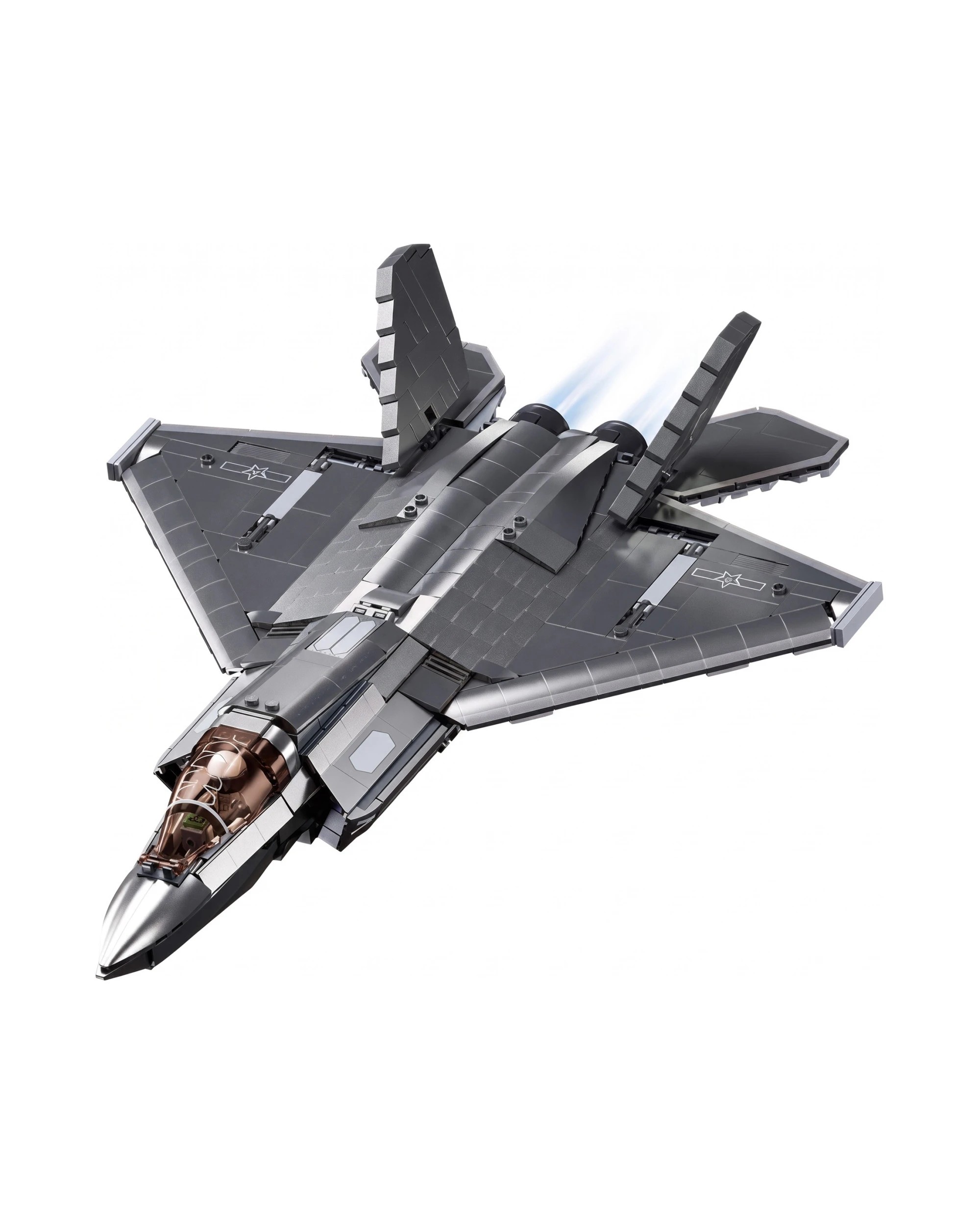 Sluban B1186 Model Kit 1:44 J35 Carrier Fighter Chinese Stealth Jet ...