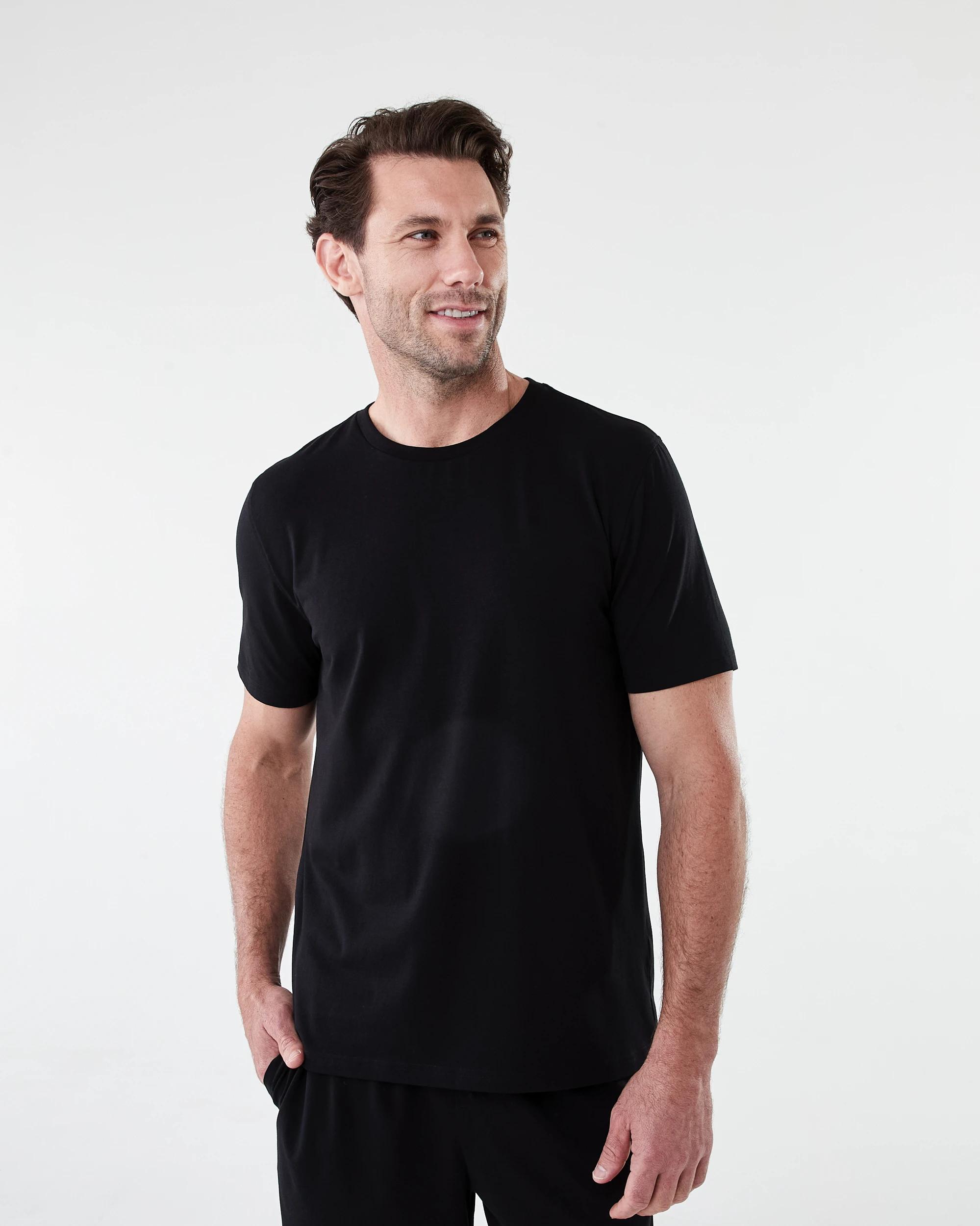 1 Cotton Elastane Sleep Top BLACK, 1 of 6