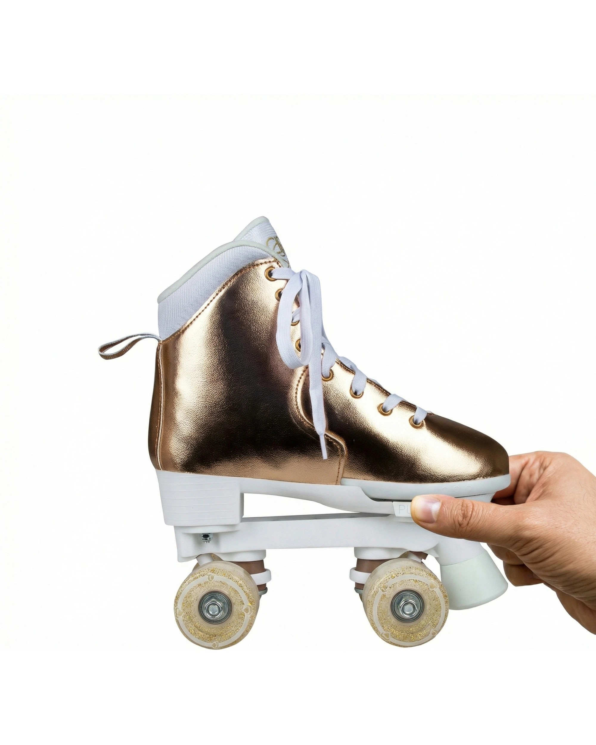 7 Circle Society Adjustable Quad Kids Metallic Rose Gold Rhythm Roller Skates, 7 of 9