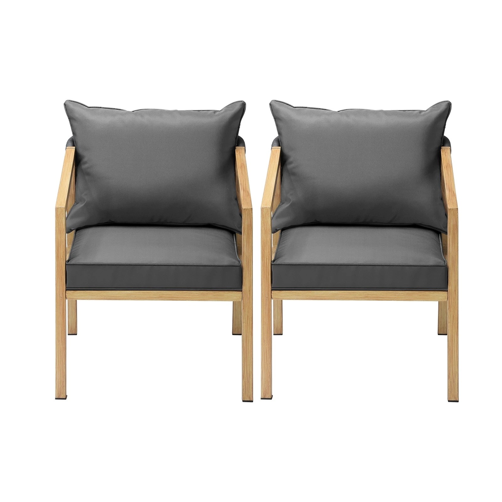 8 Livsip 2pcs Outdoor Furniture Chairs Garden Patio Lounge Set Steel Frame
 - Multi, 8 of 10