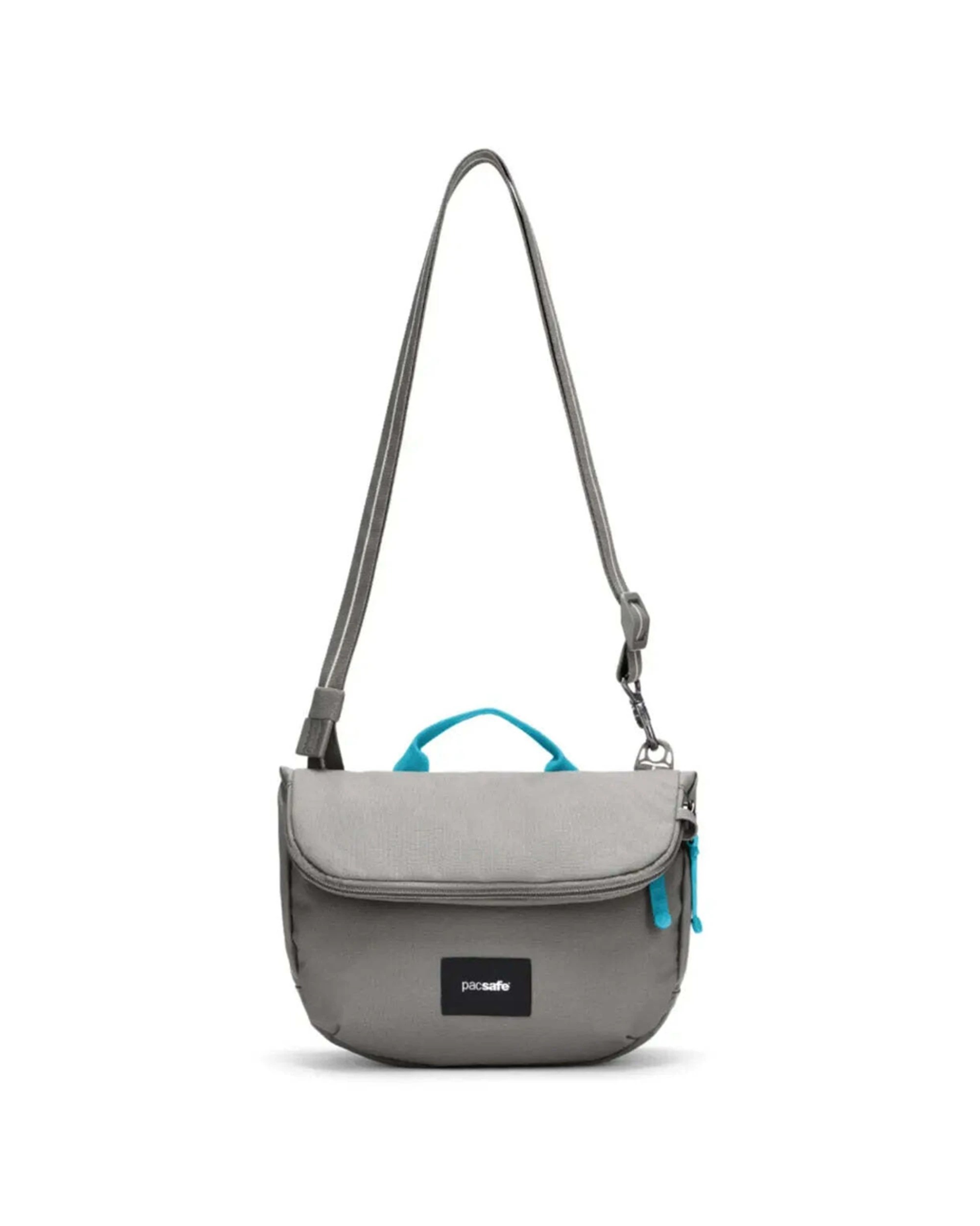4 Pacsafe Go Anti-Theft Saddle Crossbody Bag RFIDsafe Blocking Pockets Cut Resistant Stone - Grey, 4 of 8