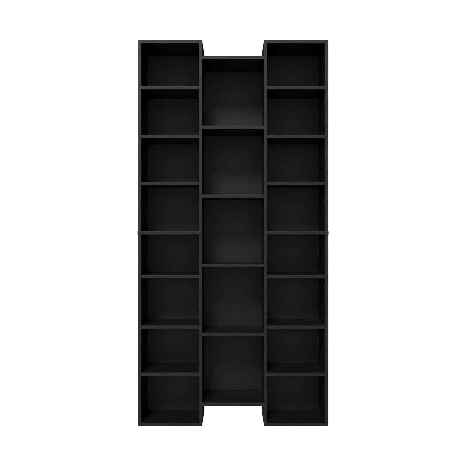 6 Oikiture Bookshelf Display Shelf CD DVD Storage Media Rack Stand Bookcase
 - black, 6 of 10