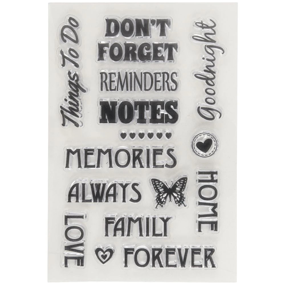 2 Born Clear Acrylic Sheet Stamps Words 105 x 155 mm, 2 of 2