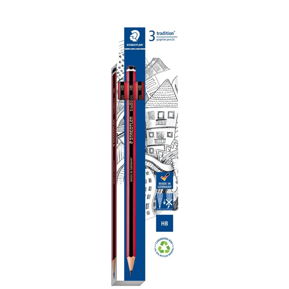 1 Staedtler Tradition Graphite Pencils HB 3 Pack, 1 of 5