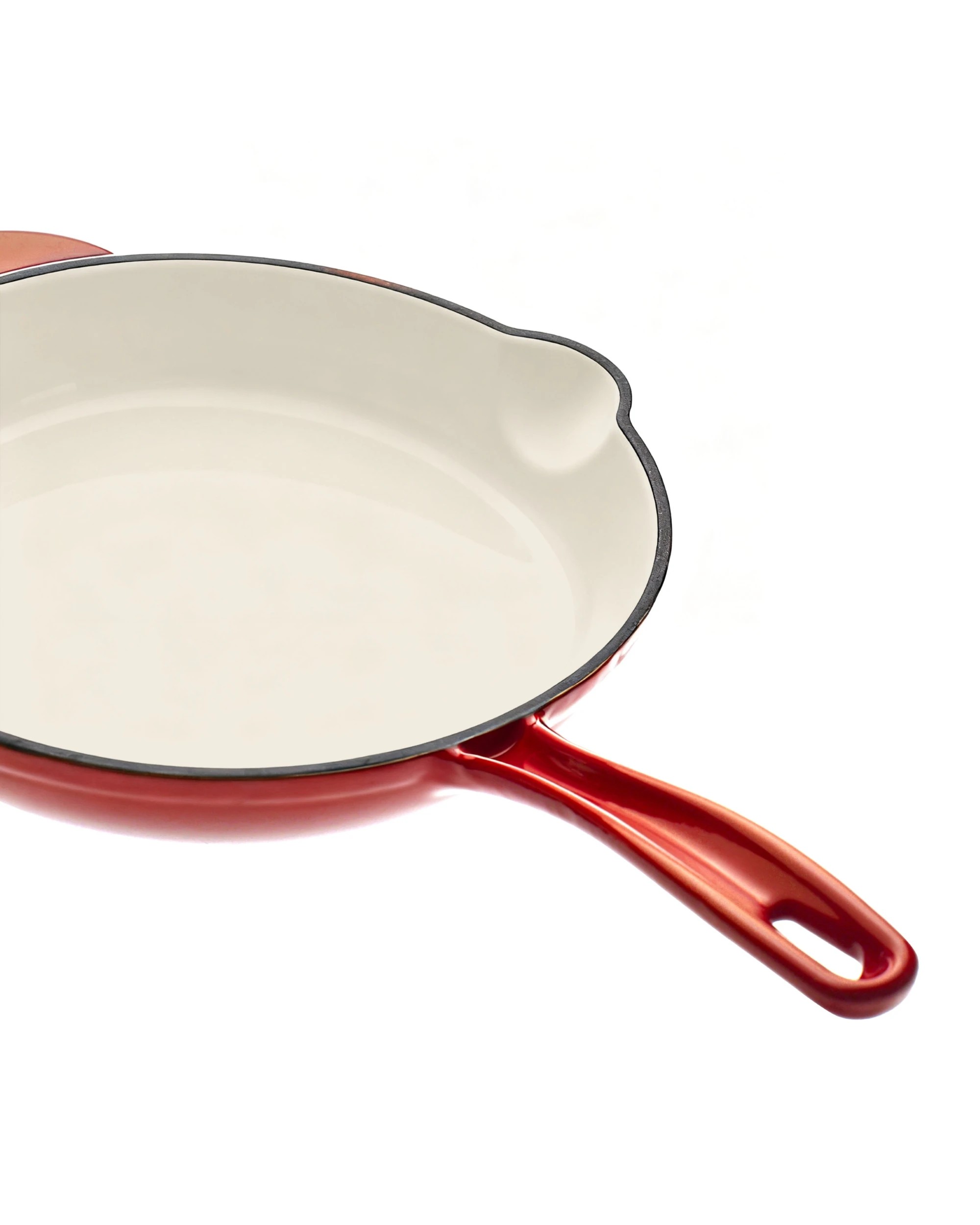 5 Gourmet Kitchen Enamelled Cast Iron Fry Pan 26cm - Black Cherry Red, 5 of 8