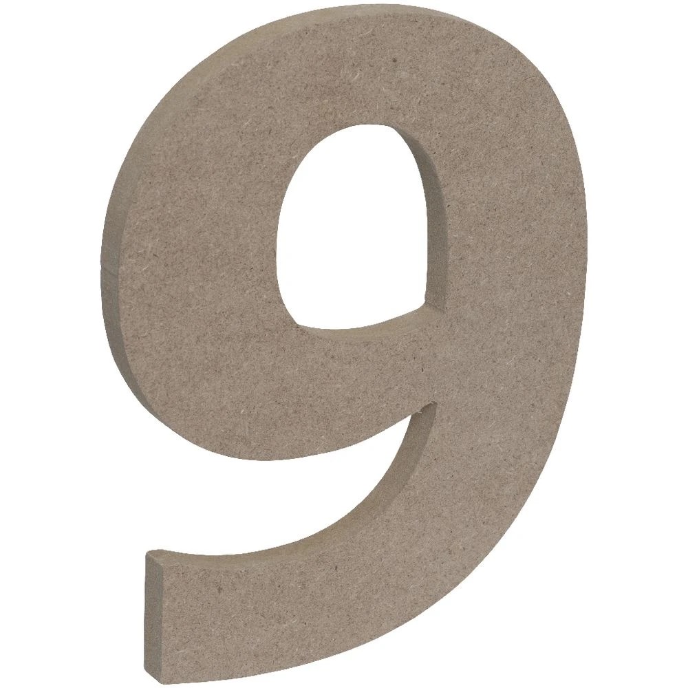 3 Born Wooden Number 9 20cm, 3 of 3