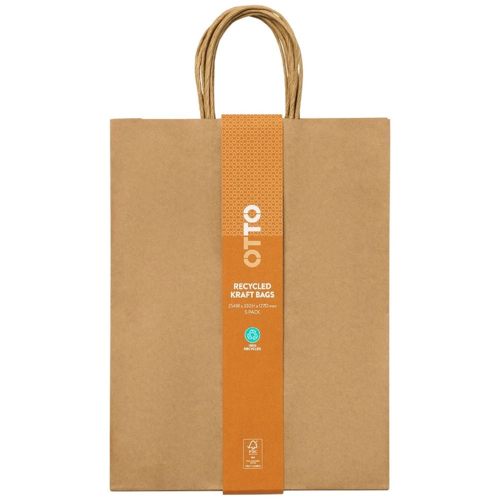 2 Otto Kraft Bags Medium Brown 5 Pack, 2 of 2