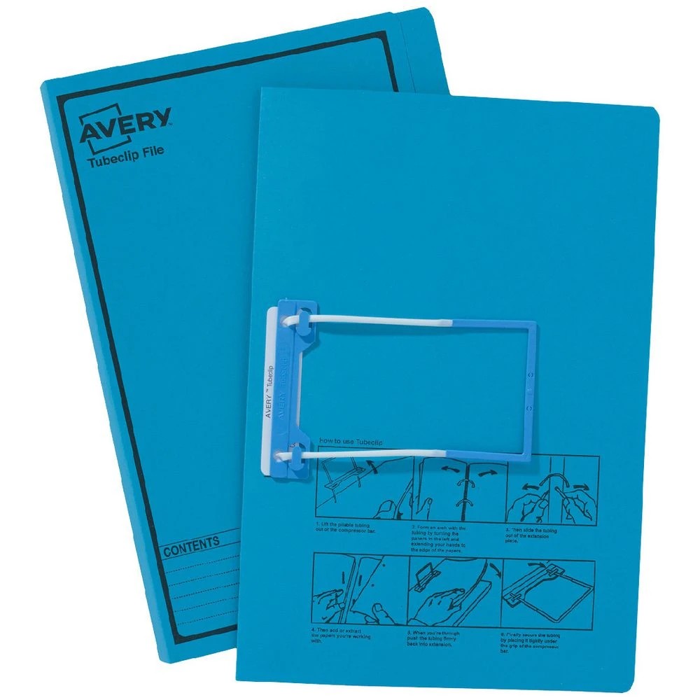 1 Avery Foolscap Tubeclip File Blue, 1 of 6