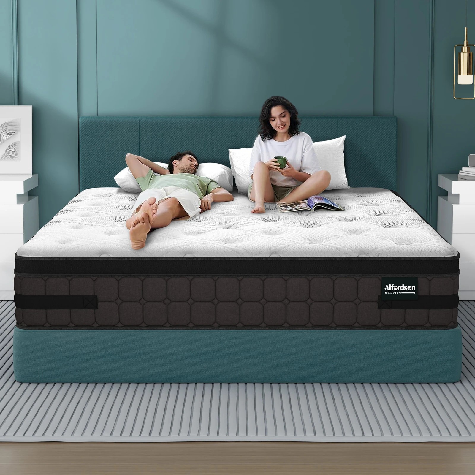 9 Alfordson Mattress 26cm Bonnell Spring Medium Firm Double-Sided EuroTop - King Bed, 9 of 9
