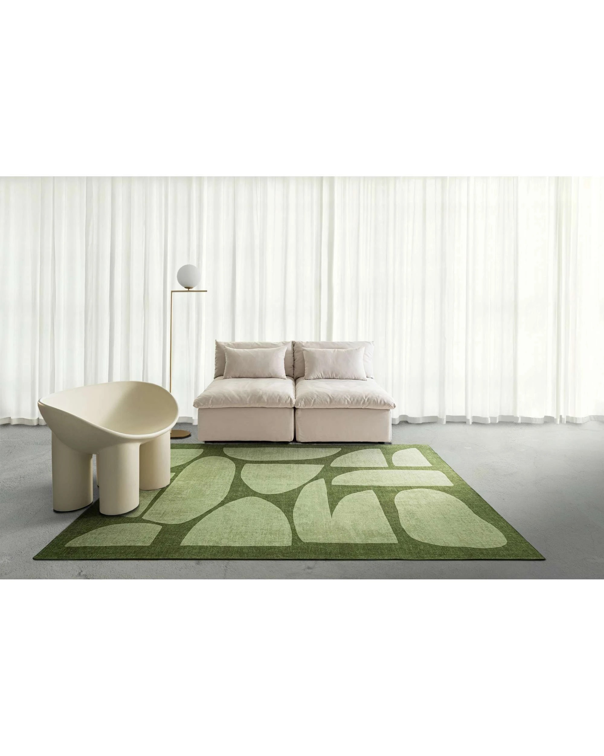 2 Loopsie Brookhaven Printed Washable Rug-370cm x 270cm - Green, 2 of 8
