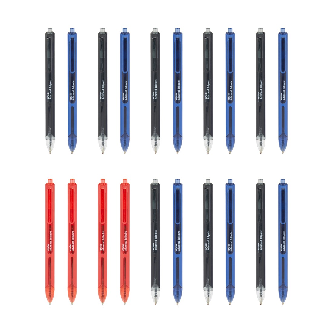 2 20 Pack Advanced Ballpoint Pens - Black, Blue and Red, 2 of 4
