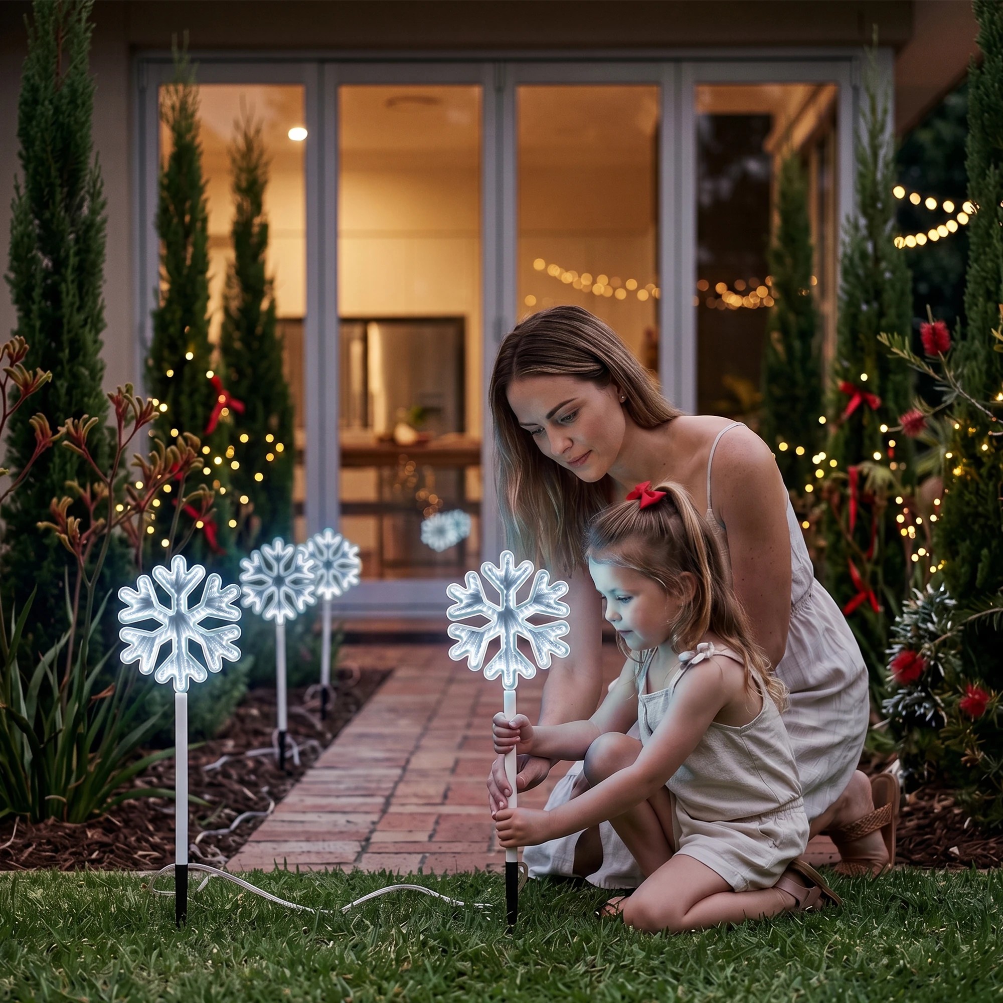 5 Jingle Jollys 4 Pack Christmas Lights Path Lights Garden Decoration Outdoor Pathway Lighting - White, 5 of 9