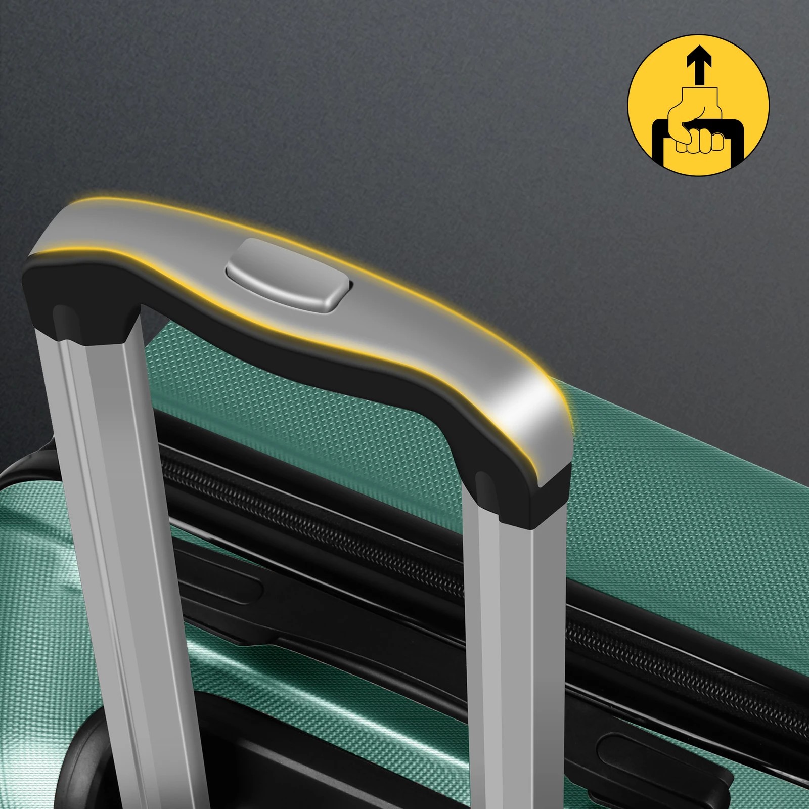 4 Alfordson Luggage 3PCS Set Suitcase ABS+PC Trolley TSA Hard Shell Case - Green, 4 of 10