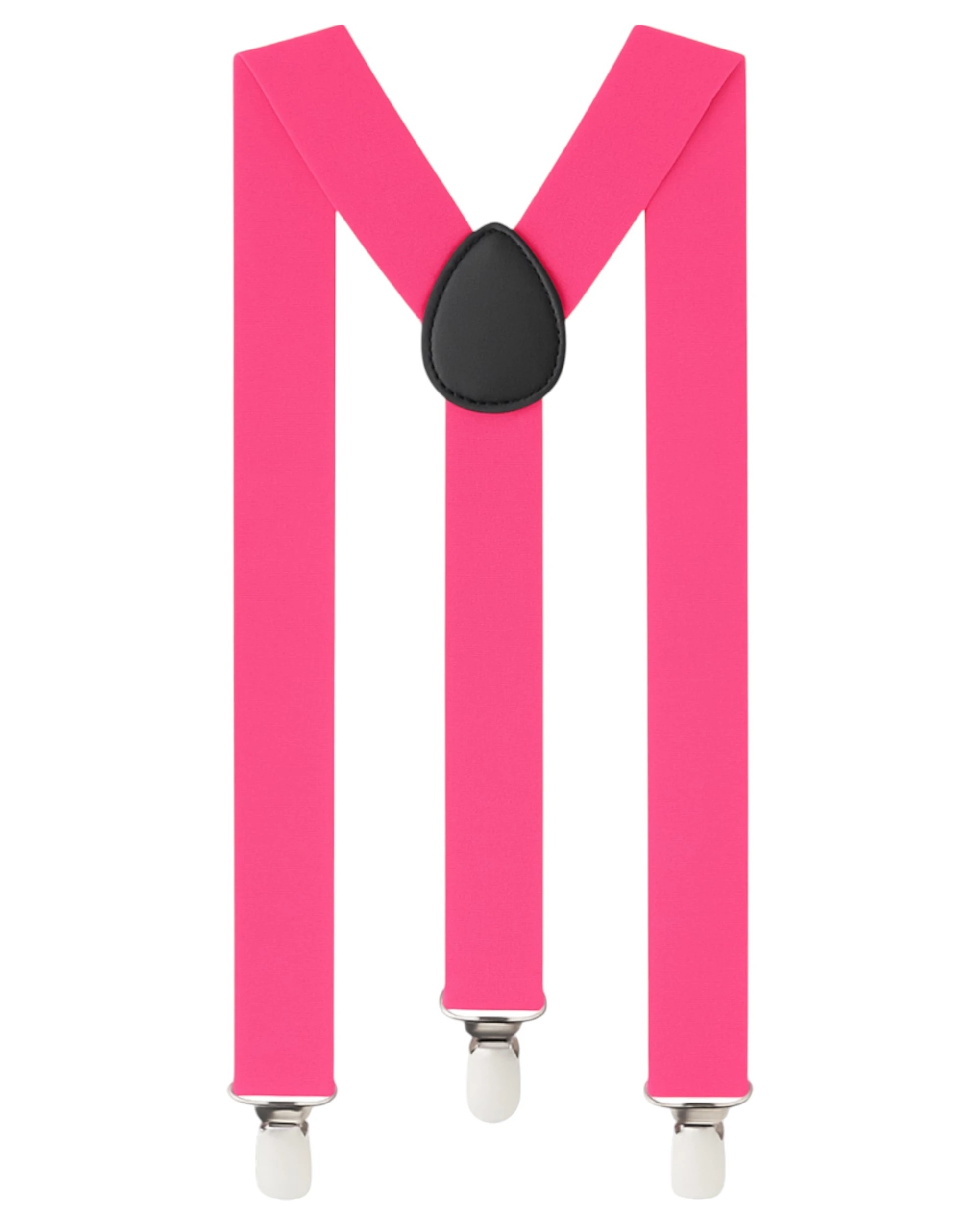 1 Zasel Mens Adjustable 100cm Fluro Pink Suspenders, 1 of 1