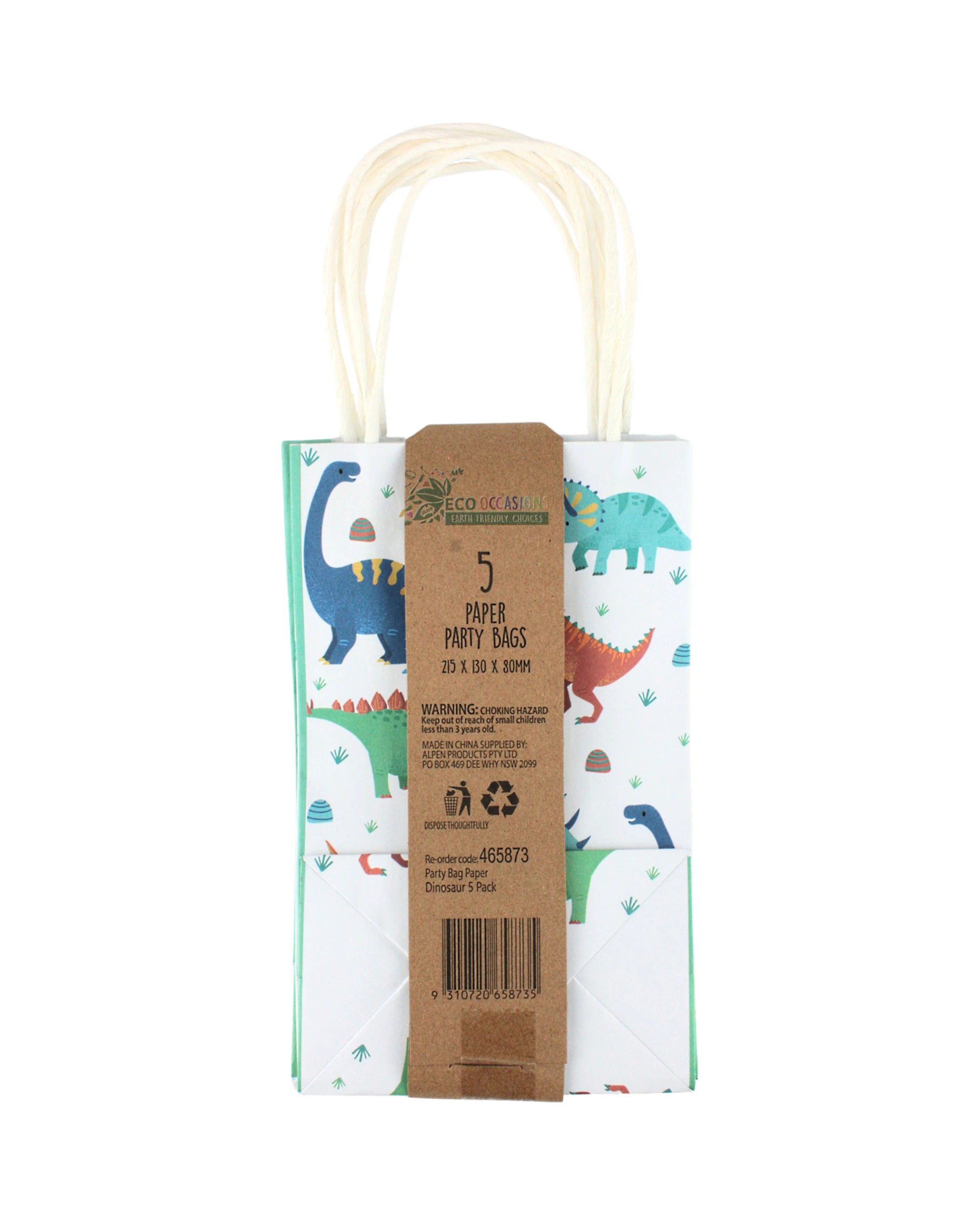 4 Alpen Dinosaur Paper Gift Bags Pack of 5, 4 of 4