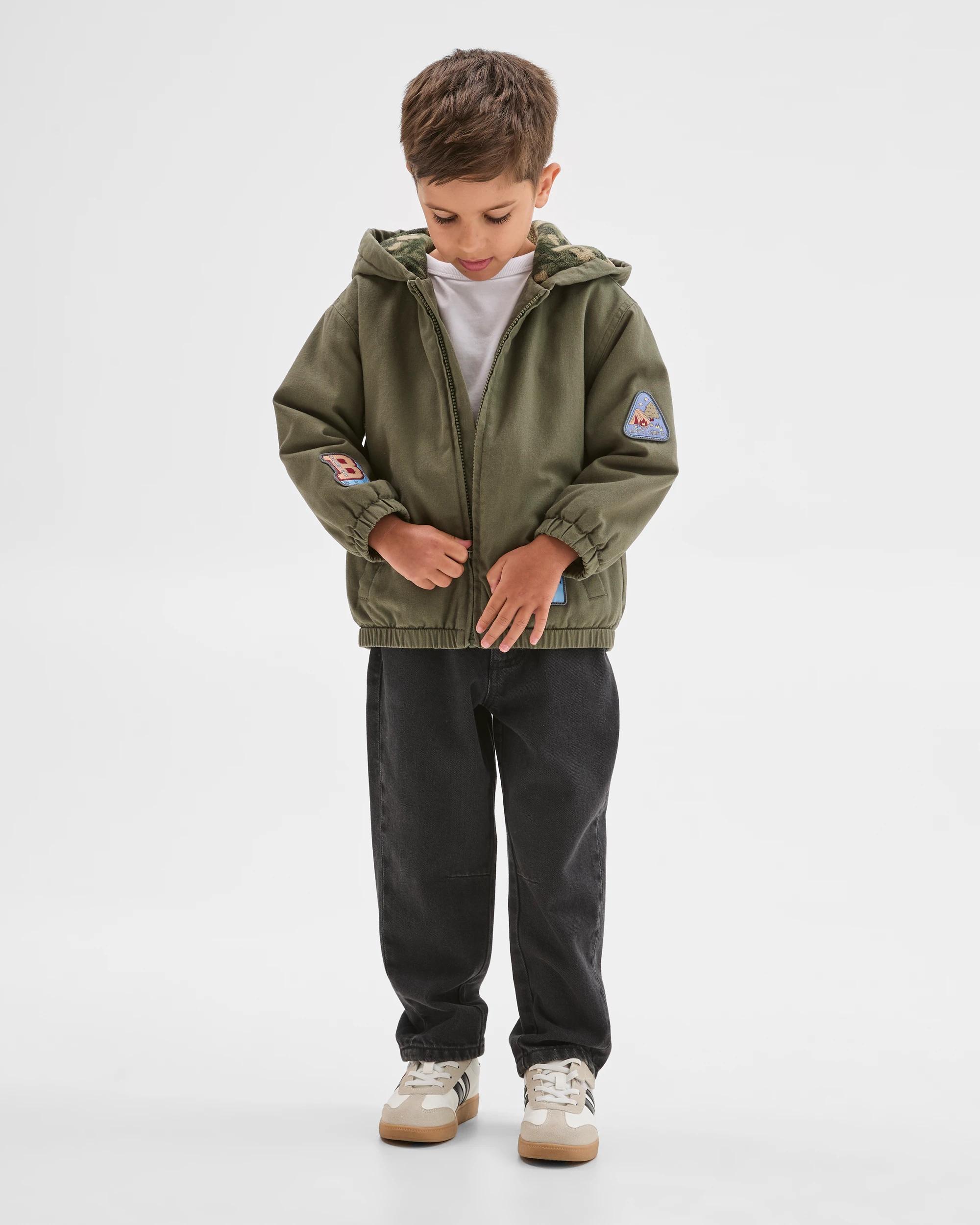 2 Target Kids Hooded Bomber Jacket KHAKI, 2 of 7