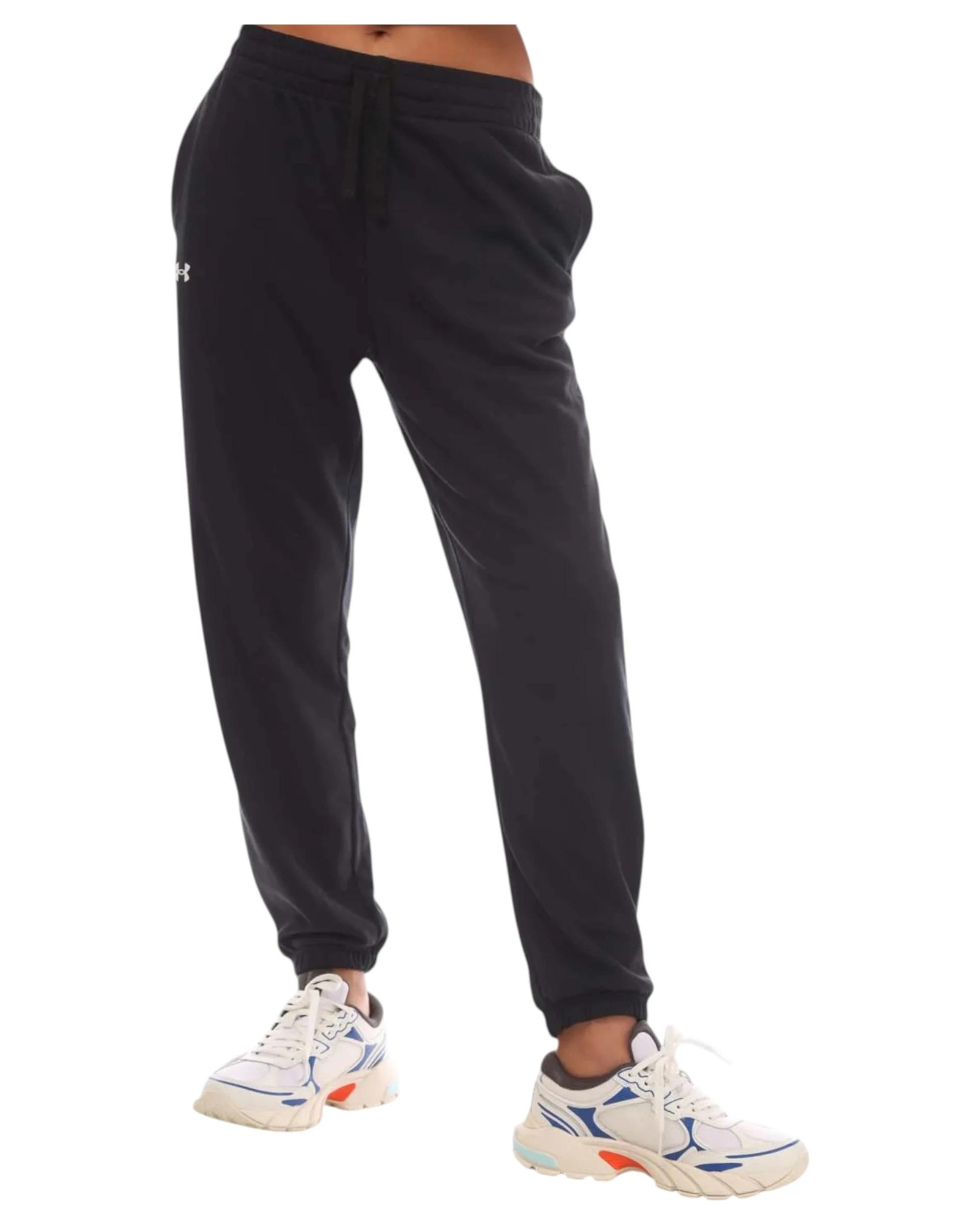 1 Under Armour Womens Rival Terry Joggers Black Trackies BLACK, 1 of 3