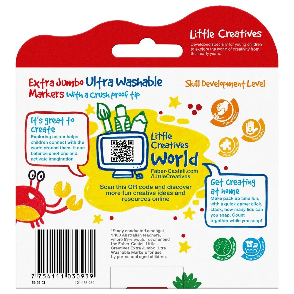 5 Faber-Castell LC Extra Jumbo Ultra Washable Markers 6 Pack, 5 of 10