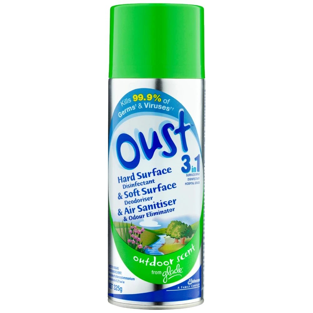 1 Oust 3-in-1 Surface Spray Disinfectant 325g Outdoor, 1 of 1