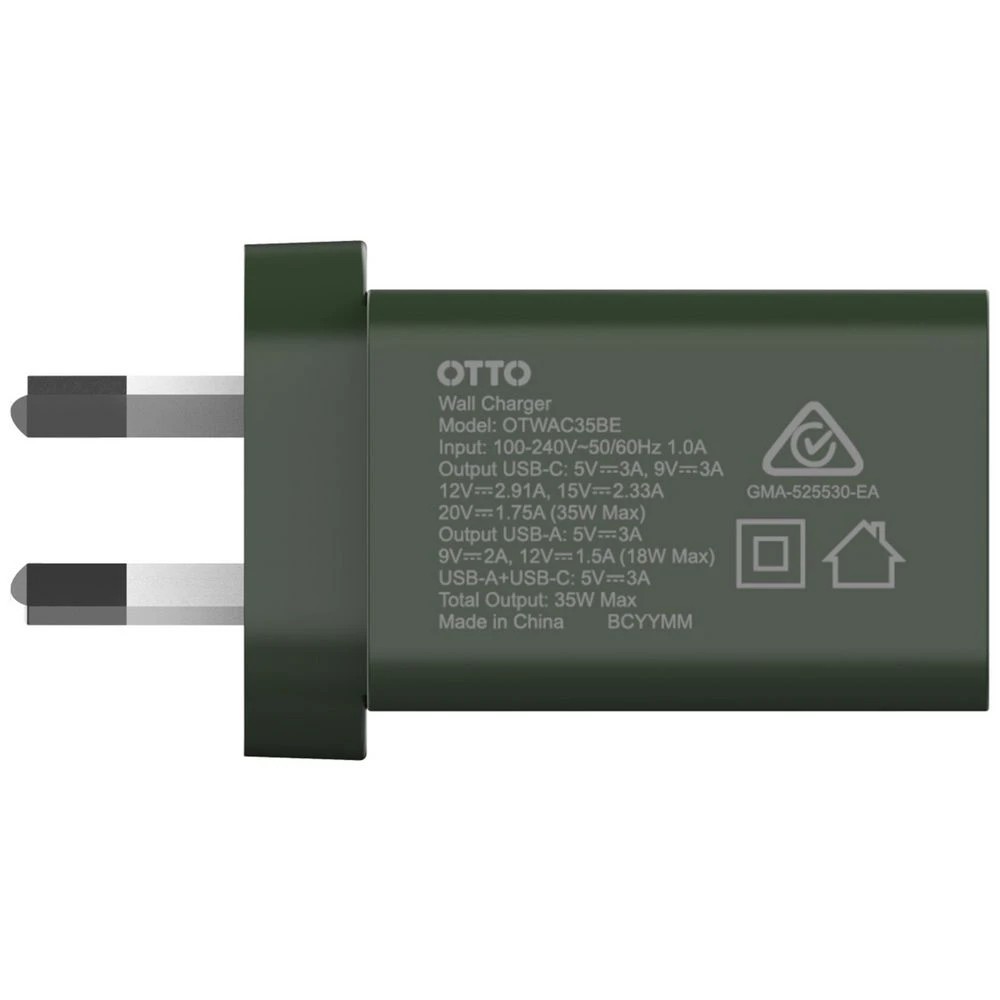 3 Otto USB-A and USB-C GAN Wall Charger Green, 3 of 8