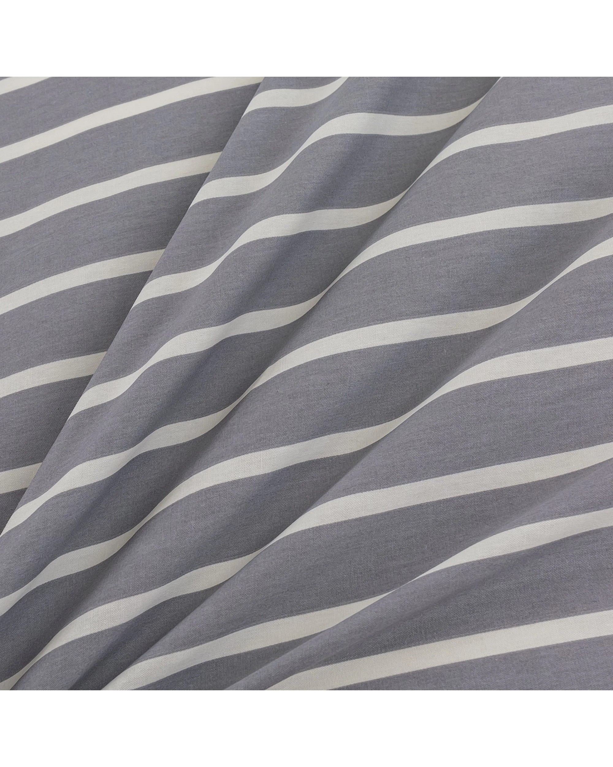 5 Dreamaker Miller Stripe 100% Cotton Reversible Quilt Cover Set - Single Bed - Grey, 5 of 6