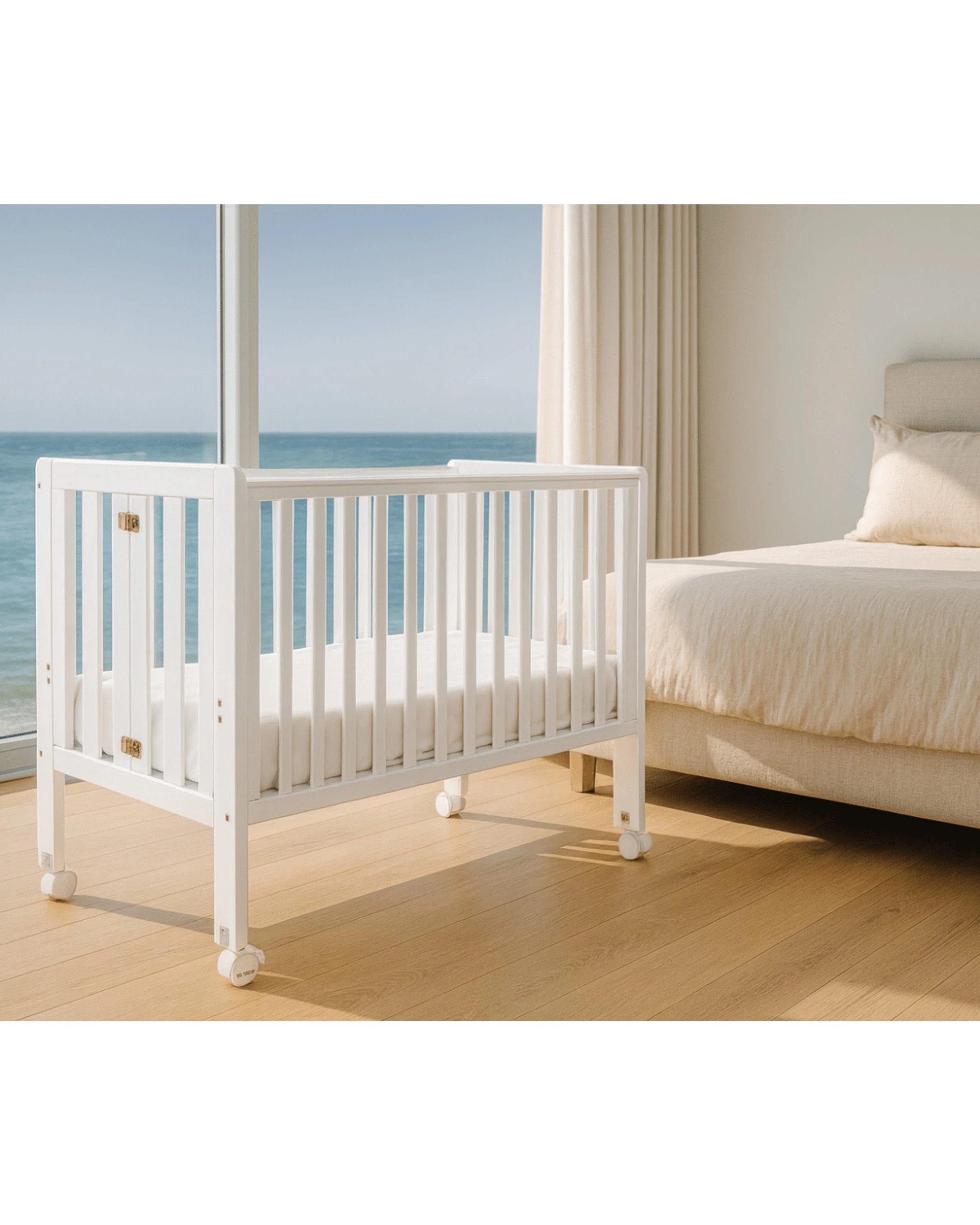 3 Babyhood Fold N Go Timber Cot - Blue, 3 of 5