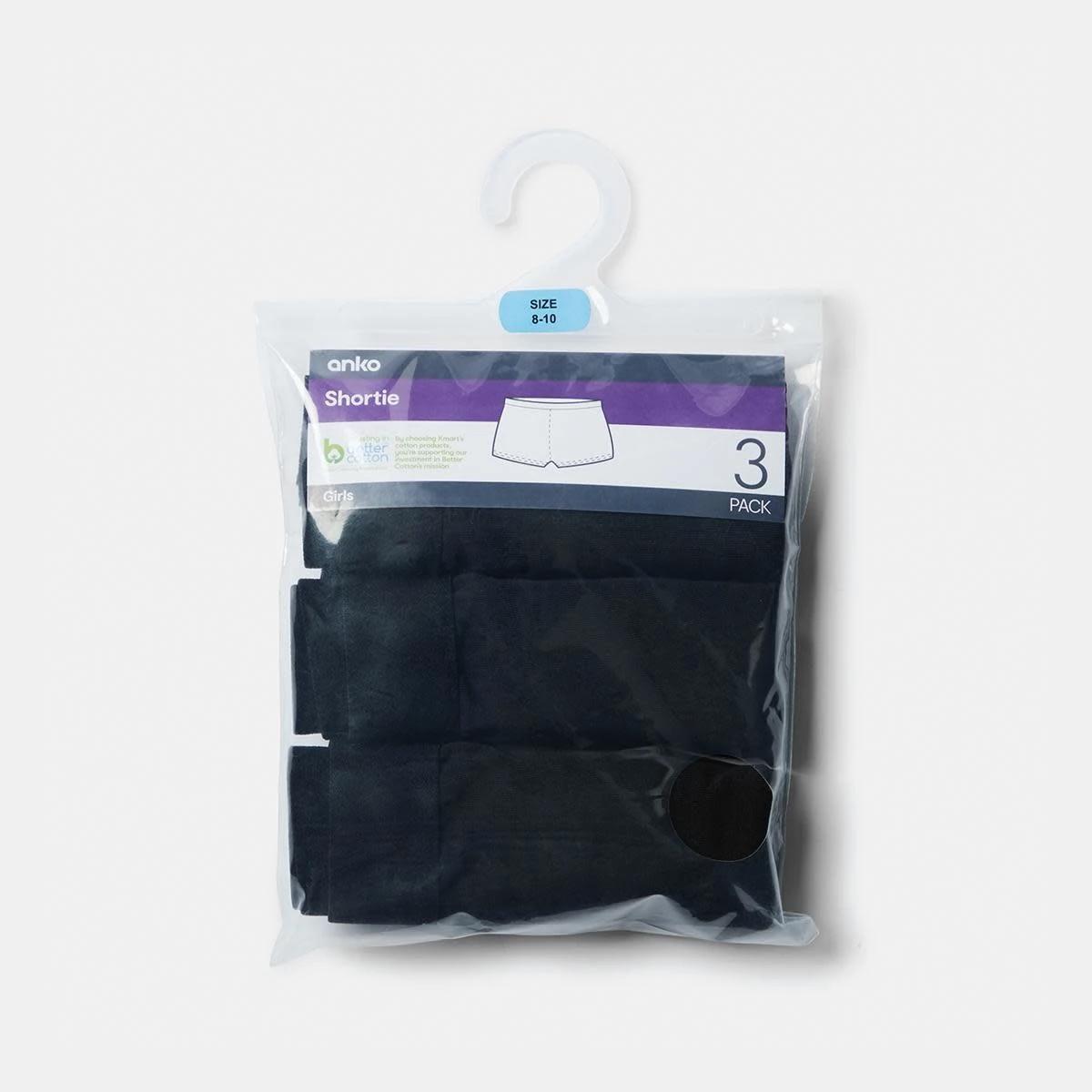 3 3 Pack Sport Shorties BLACK, 3 of 3