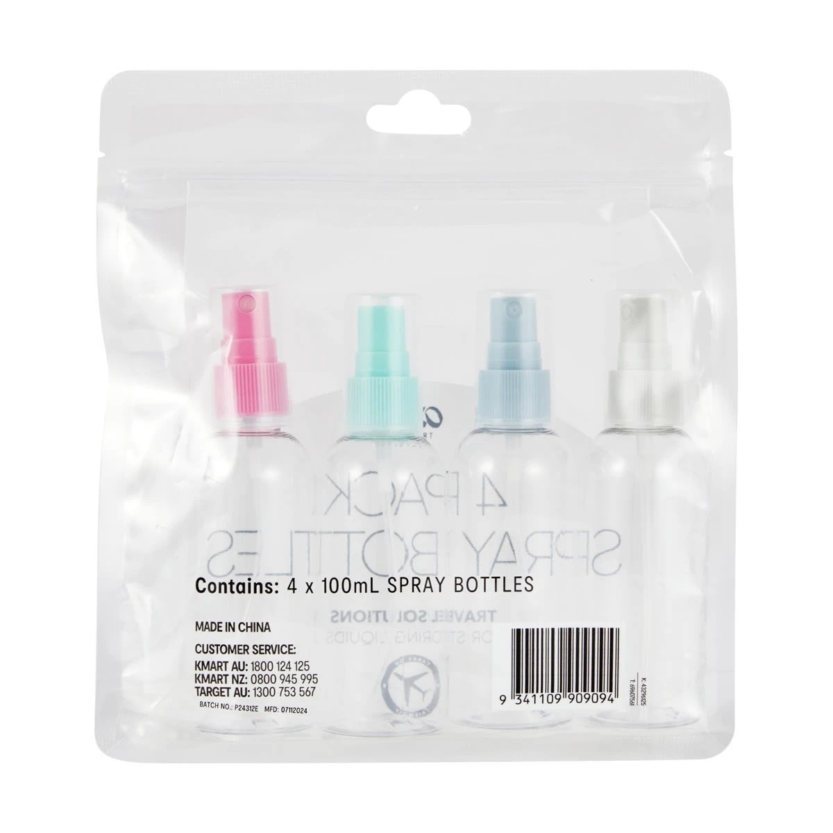 4 4 Pack Travel Solutions Spray Bottles, 4 of 4