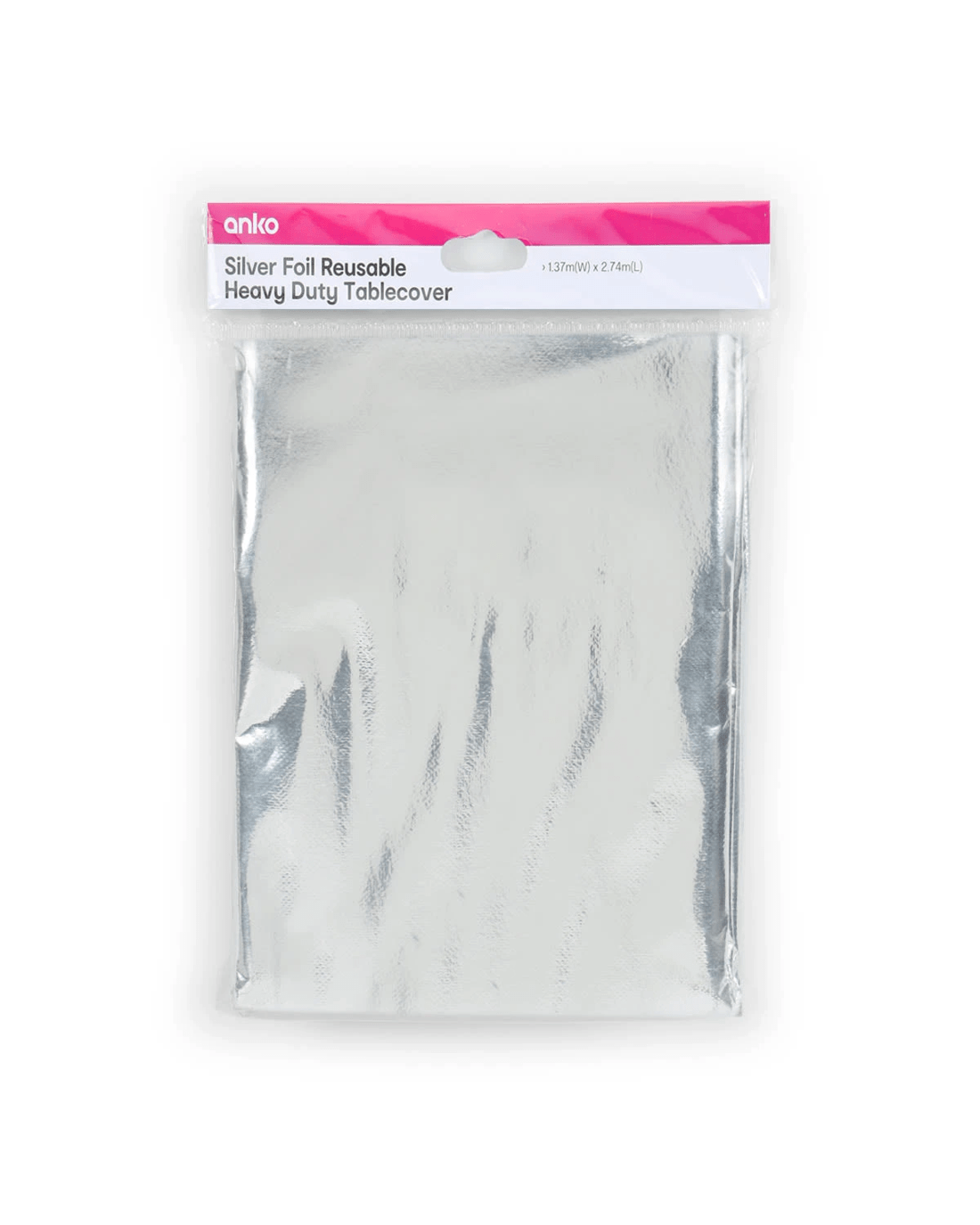 3 Silver Look Foil Reusable Heavy Duty Tablecover, 3 of 3