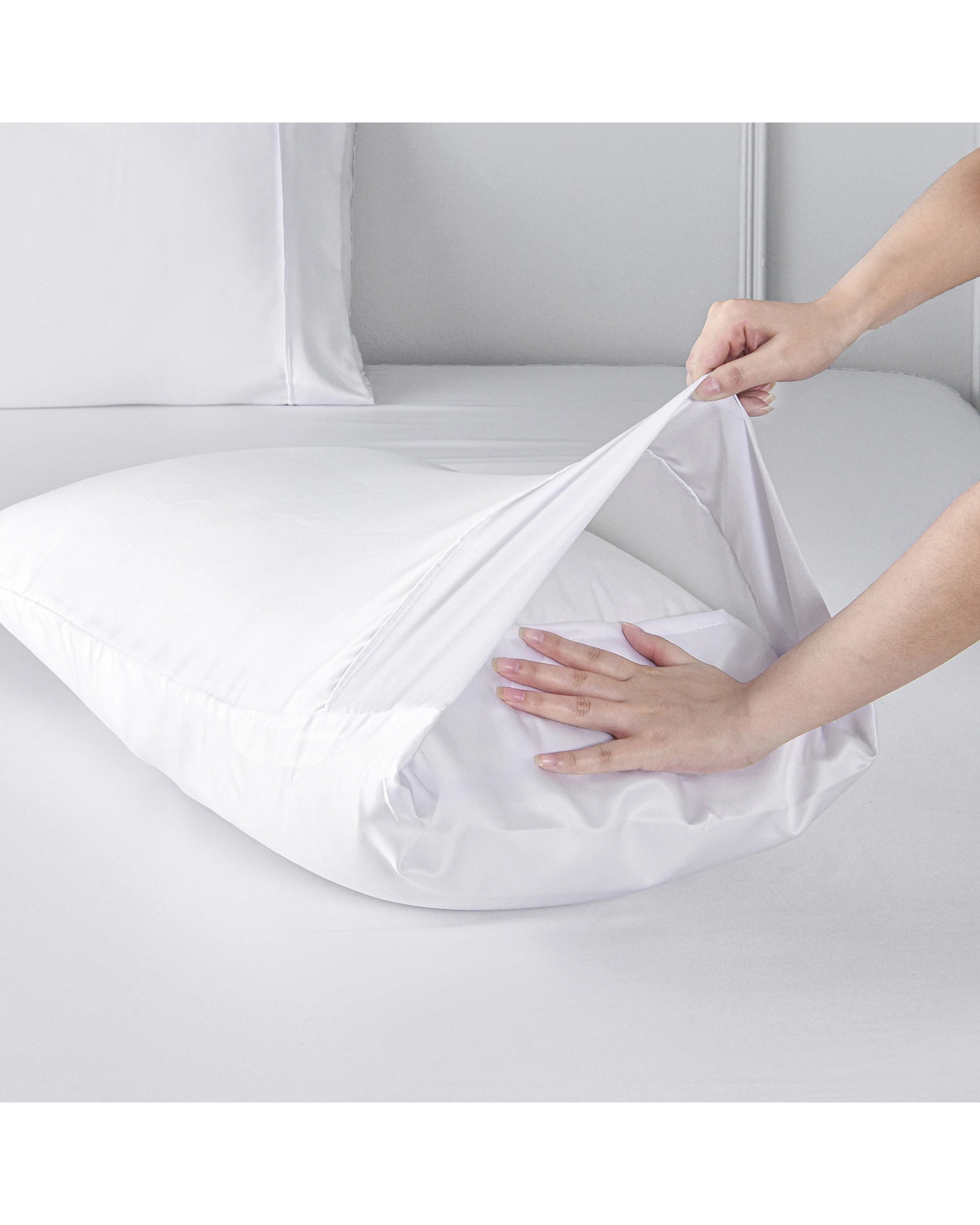 6 Dreamaker Matte Satin King Pillowcase Twin Pack - White, 6 of 6