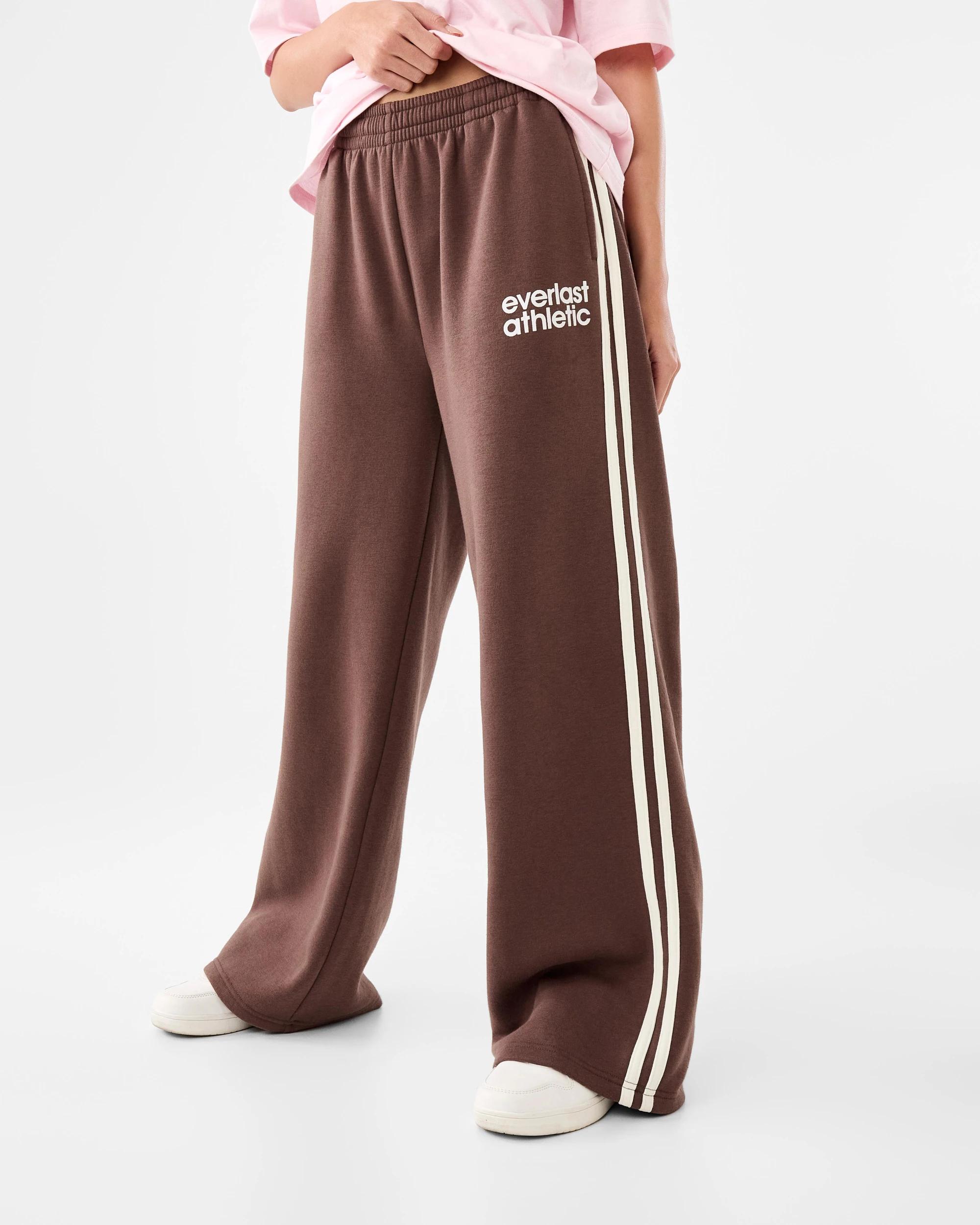 1 Everlast Womens Sports Stripe Trackpants Choc, 1 of 7