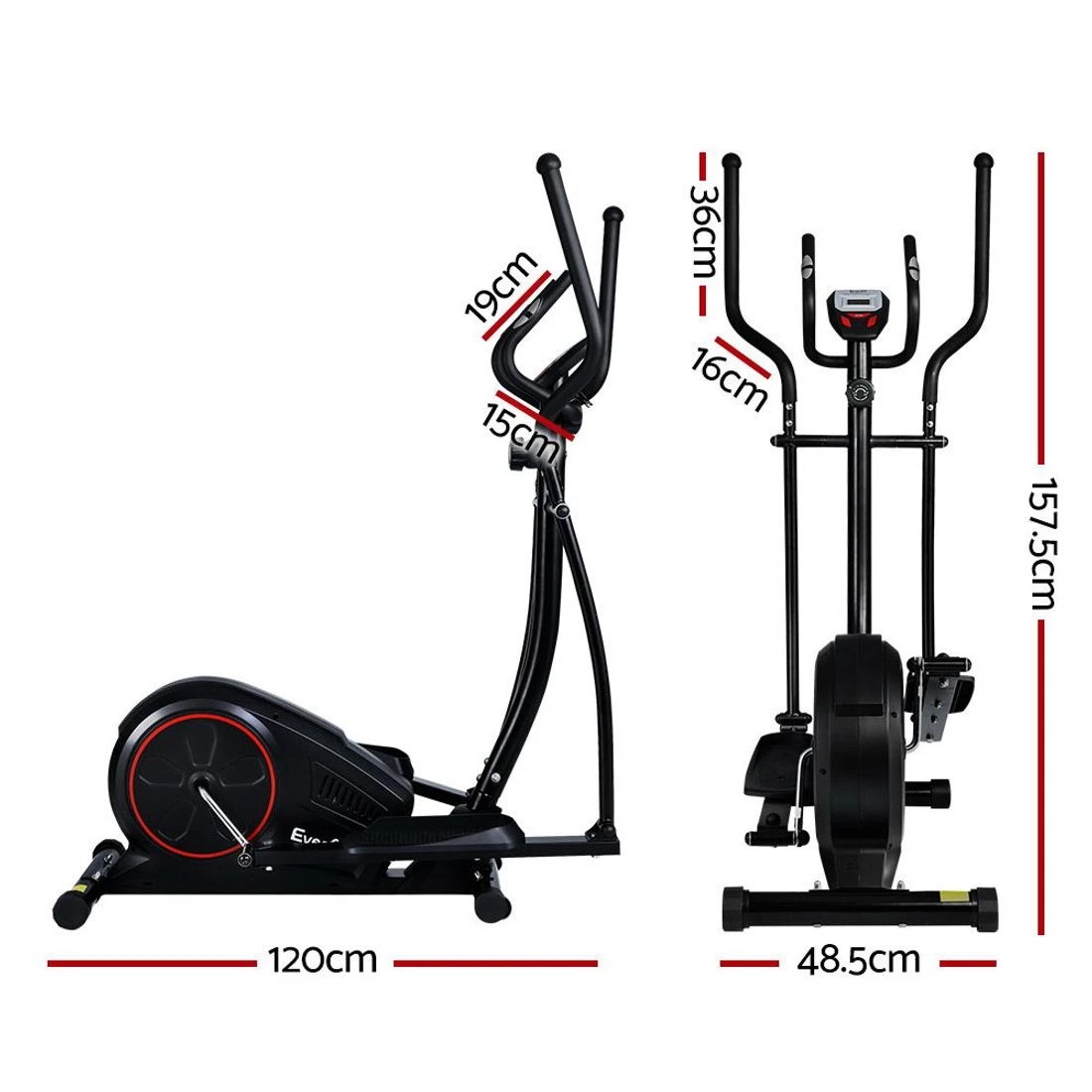 2 Everfit Exercise Bike Elliptical Cross Trainer Home Gym Fitness Machine - Black, 2 of 7