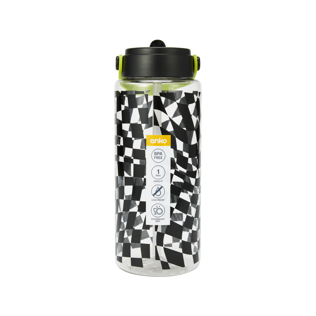 6 1L Drink Bottle with Handle - Wave Check, 6 of 6