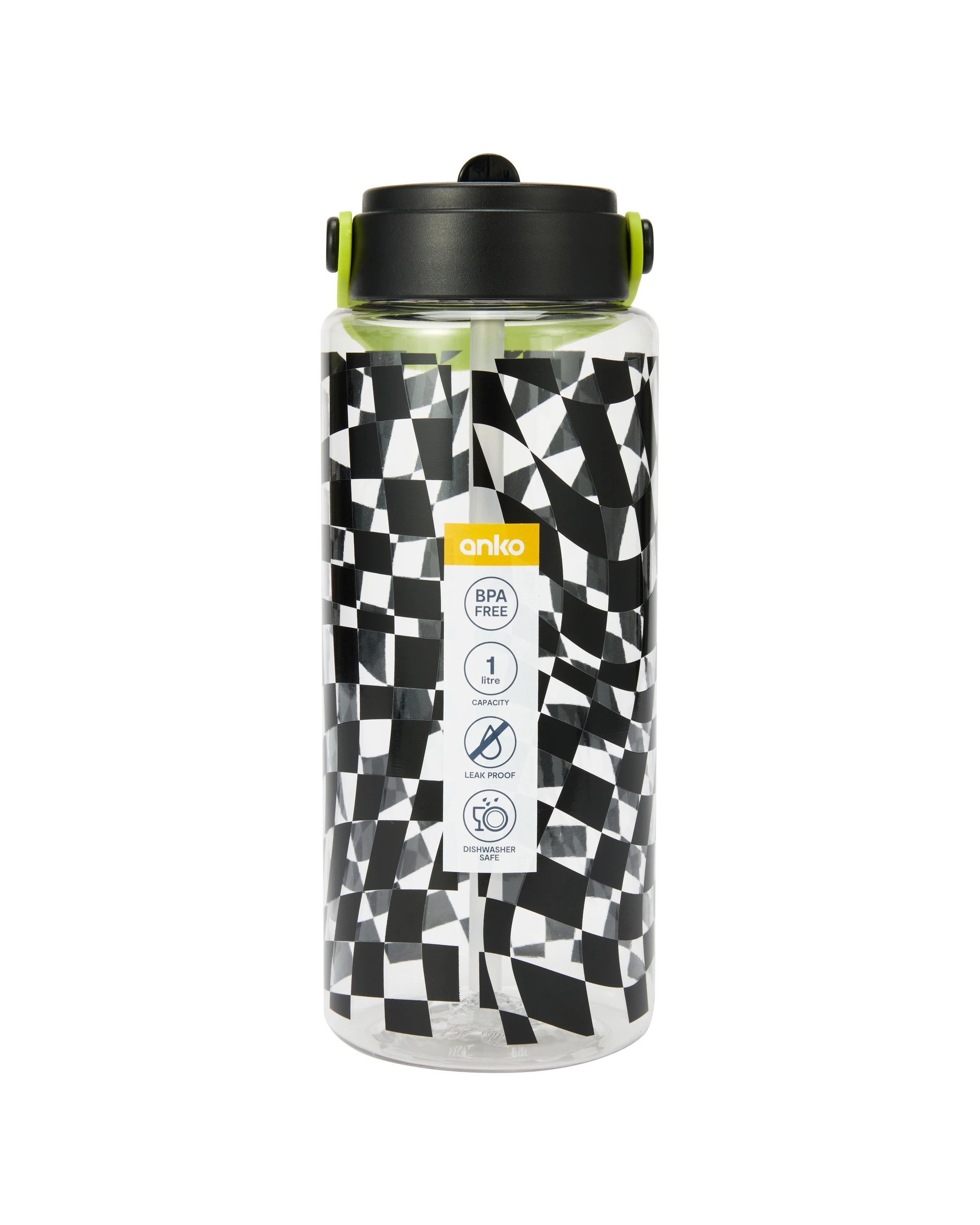 6 1L Drink Bottle with Handle - Wave Check, 6 of 6