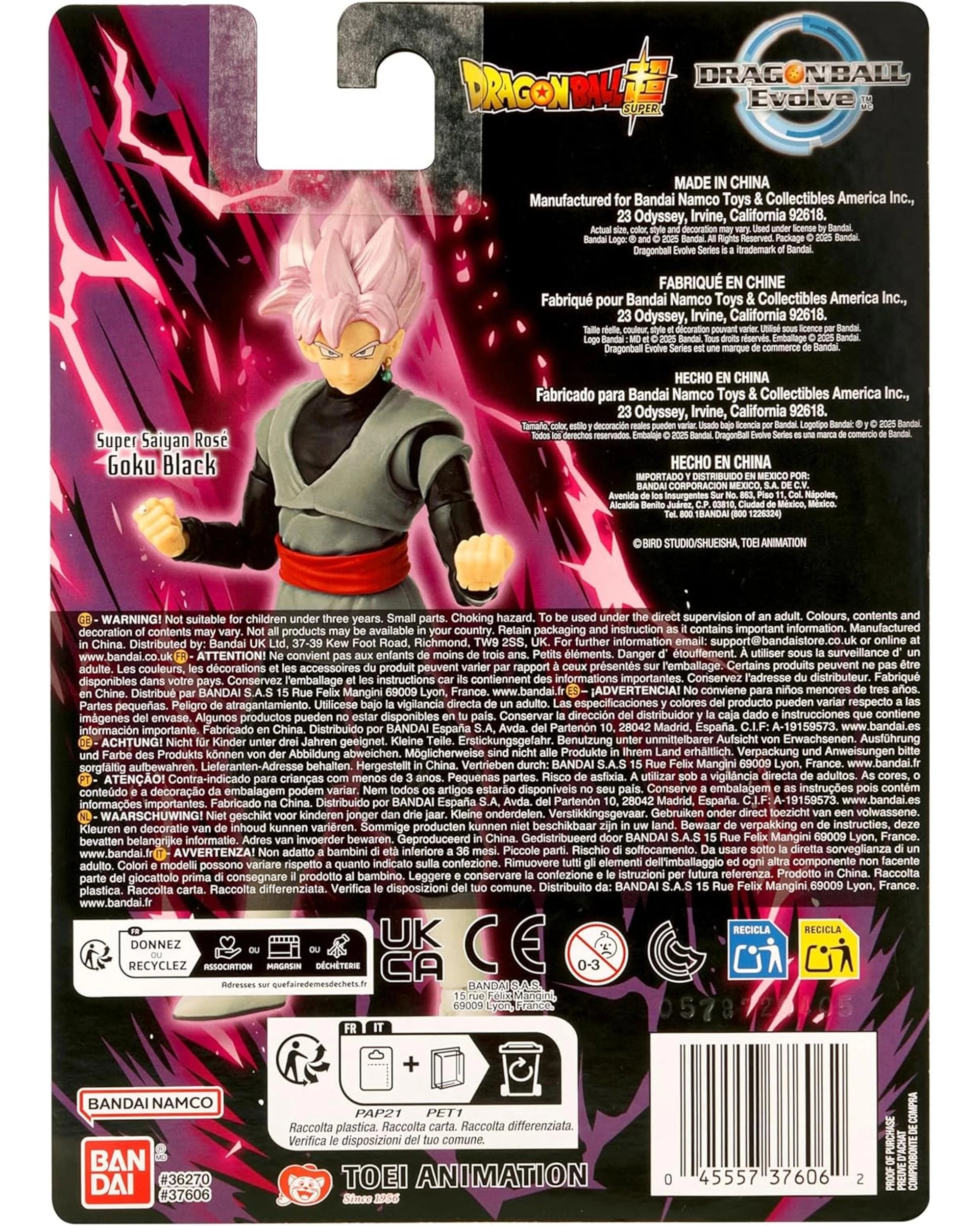 8 Dragon Ball Super Evolve Super Saiyan Rose Goku Black Action Figure, 8 of 9