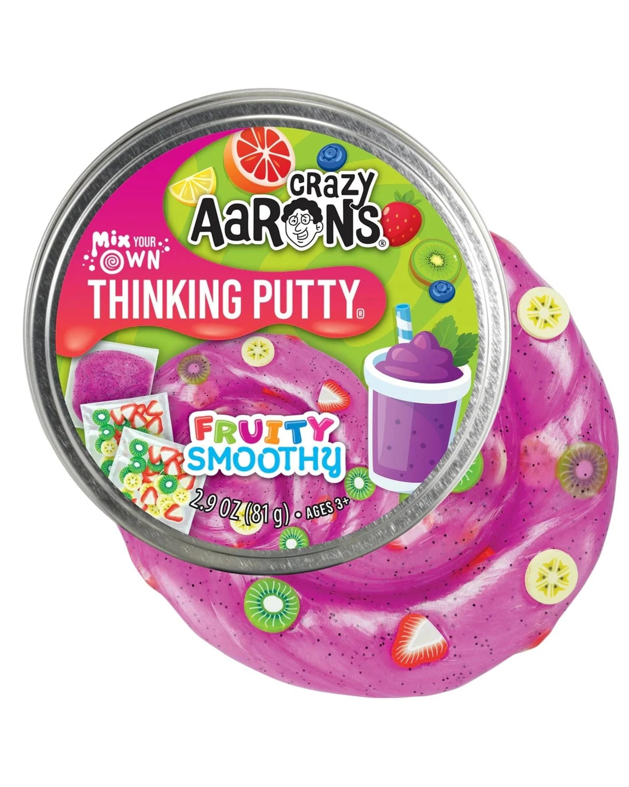 2 Crazy Aaron's Thinking Putty Mix Your Own Fruity Smoothy 4 inch Tin, 2 of 5