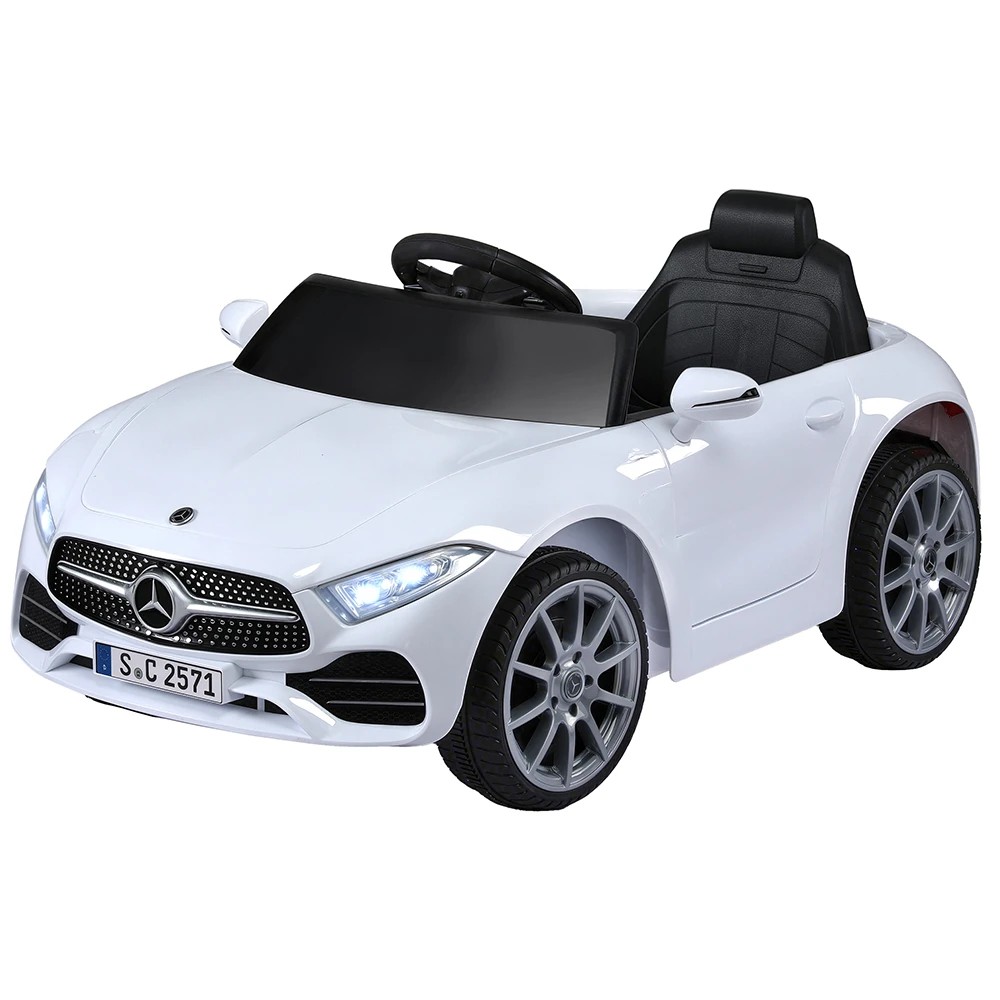 1 Kids Electric Ride On Car Licensed Outdoor Toys Cars Music Remote - White, 1 of 5