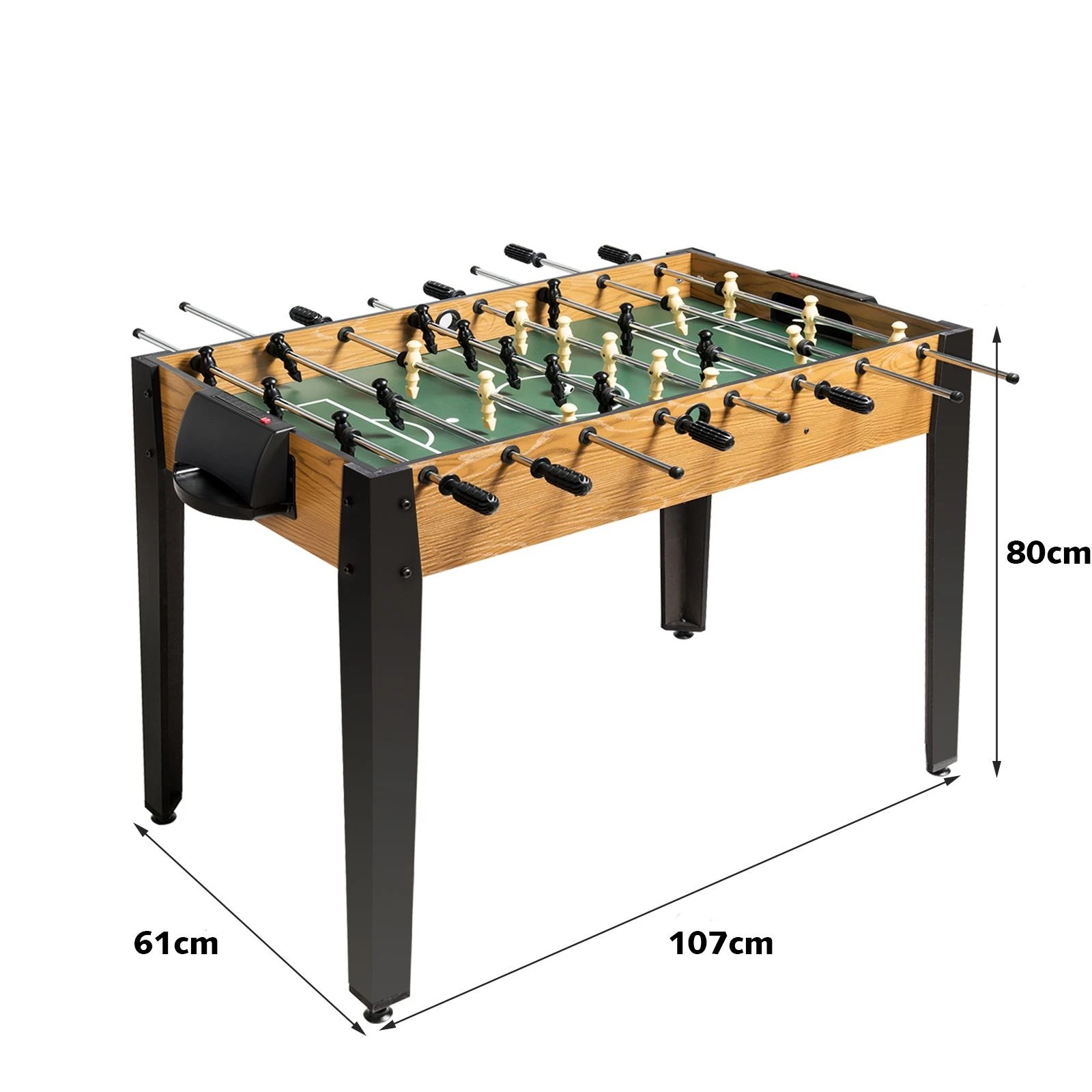 2 Costway Wooden Foosball Table Soccer Game Table w/2 Footballs Tabletop Shoot - Black, 2 of 2