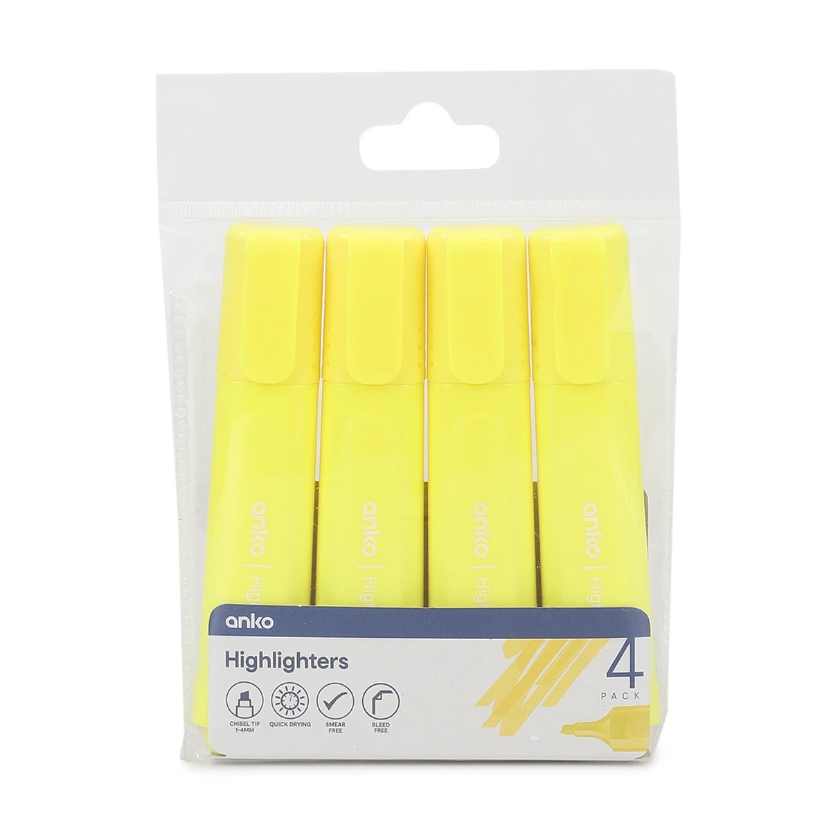 1 4 Pack Highlighters - Neon Yellow, 1 of 5