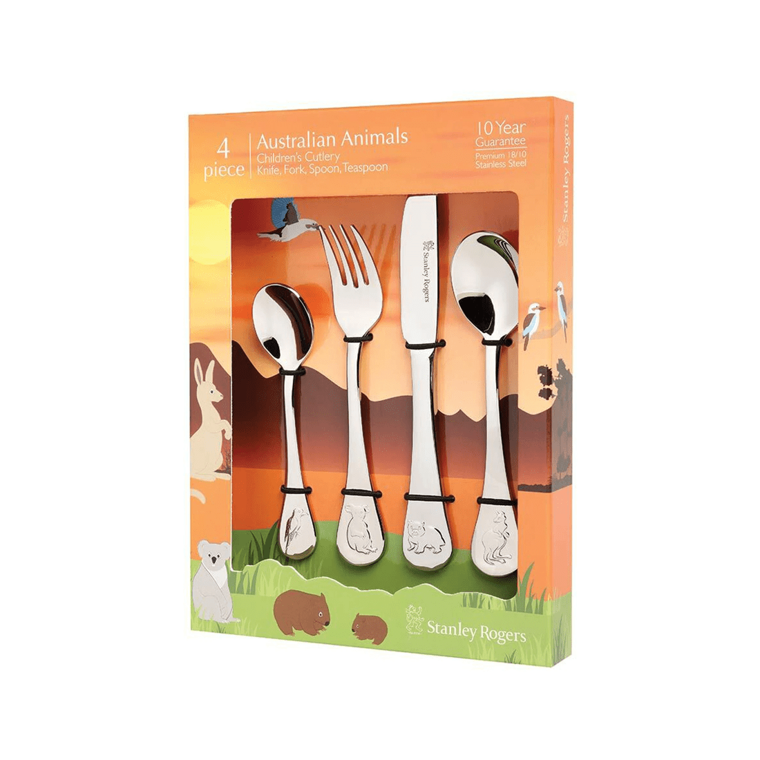 4 Stanley Rogers 4pc Children Cutlery Set Australian Animals Design Gift Boxed.
 - Multi, 4 of 4