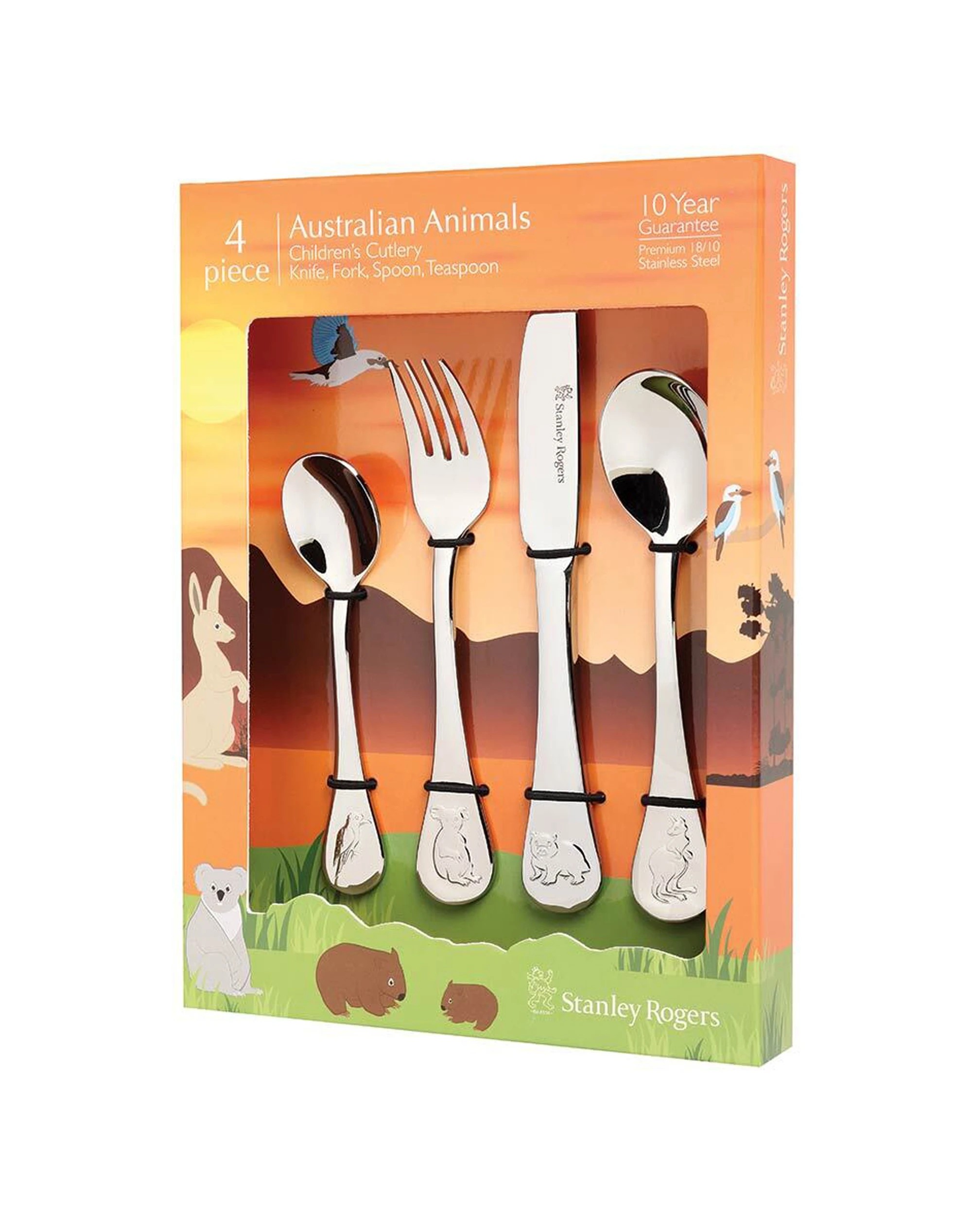 4 Stanley Rogers 4pc Children Cutlery Set Australian Animals Design Gift Boxed.
 - Multi, 4 of 4