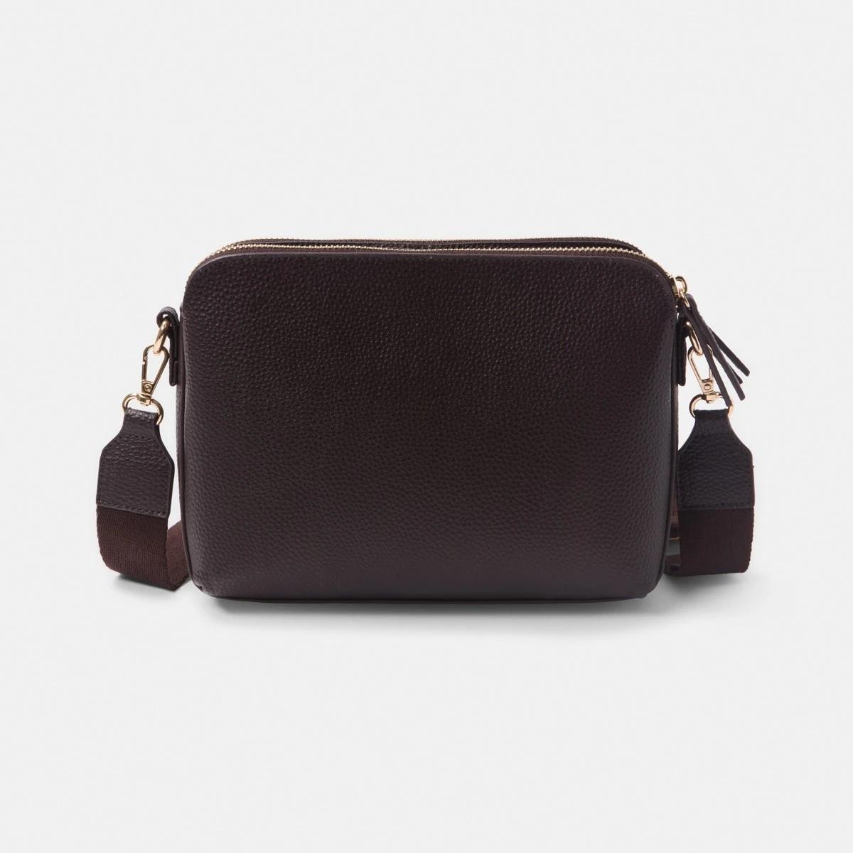 1 Double Pocket Crossbody Bag CHOCOLATE PLUM, 1 of 5