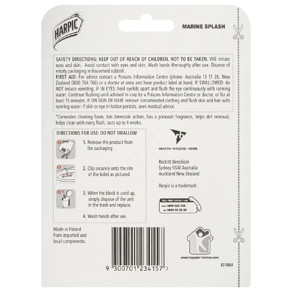 2 Harpic Fresh Power Toilet Block Cleaner Marine Splash 35g, 2 of 2